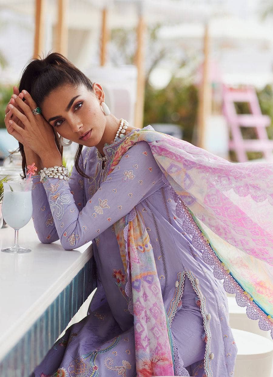 Restocked/Farah Talib Aziz Lawn 25/Liliana Lavender