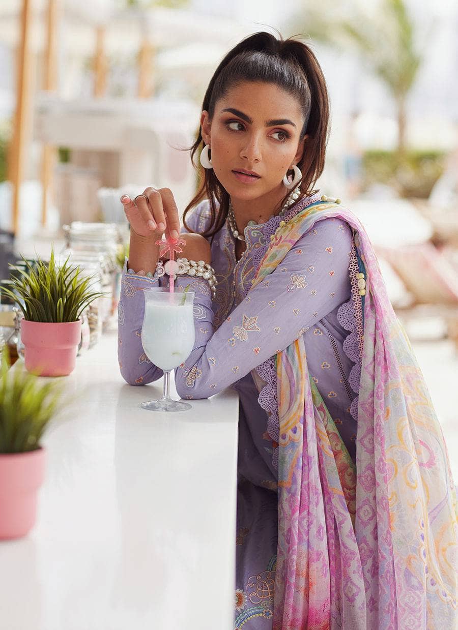 Restocked/Farah Talib Aziz Lawn 25/Liliana Lavender
