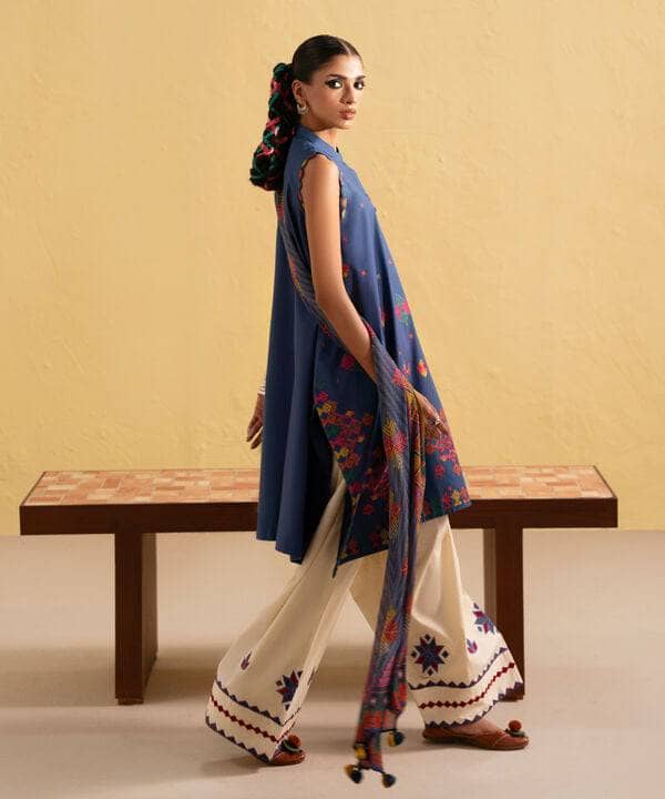 Sapphire Intermix 25/Vol 2/Embroidered Lawn Suit/Blue
