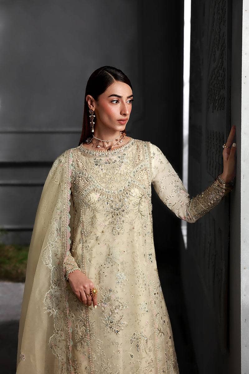 Qalamkar Elirah Wedding Formals 25/Hand Work MF-04 IVORY GRACE