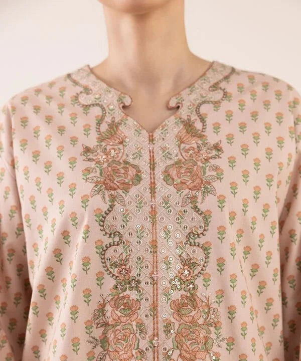 Sapphire Intermix 25/Vol 2/Embroidered Cotton Suit/Light Peach