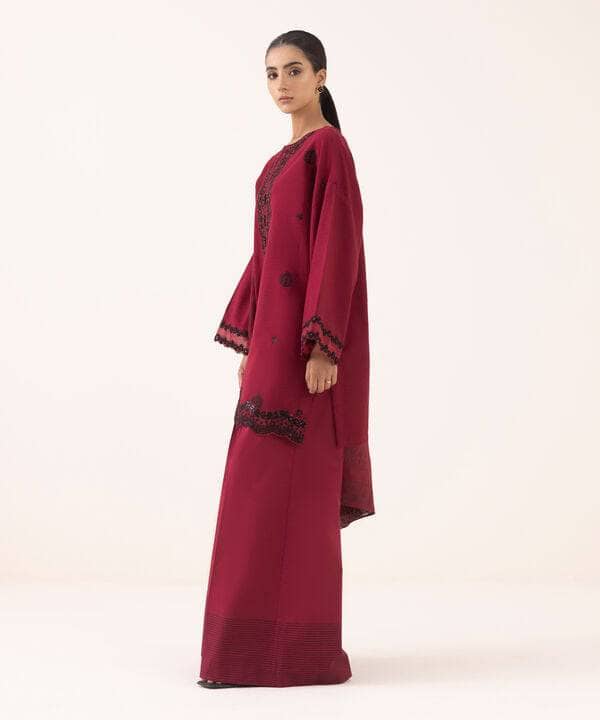 Restocked/Sapphire Intermix 25/Vol 2/Embroideried Dobby Suit/Maroon