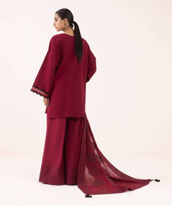 Restocked/Sapphire Intermix 25/Vol 2/Embroideried Dobby Suit/Maroon