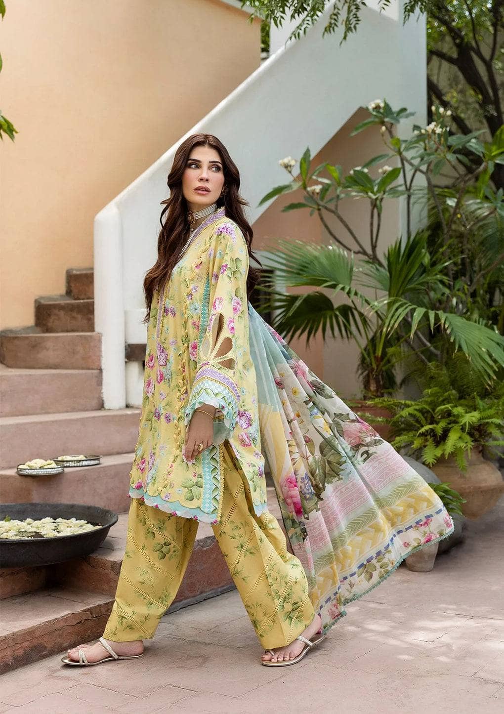 Restocked/Elaf Prints Chiffon Dupatta Collection/ECD-5B SAFFROSE