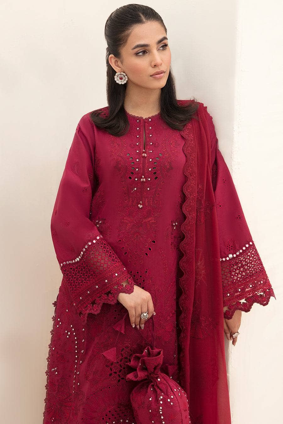 Afrozeh Chikankari Lawn/Claret