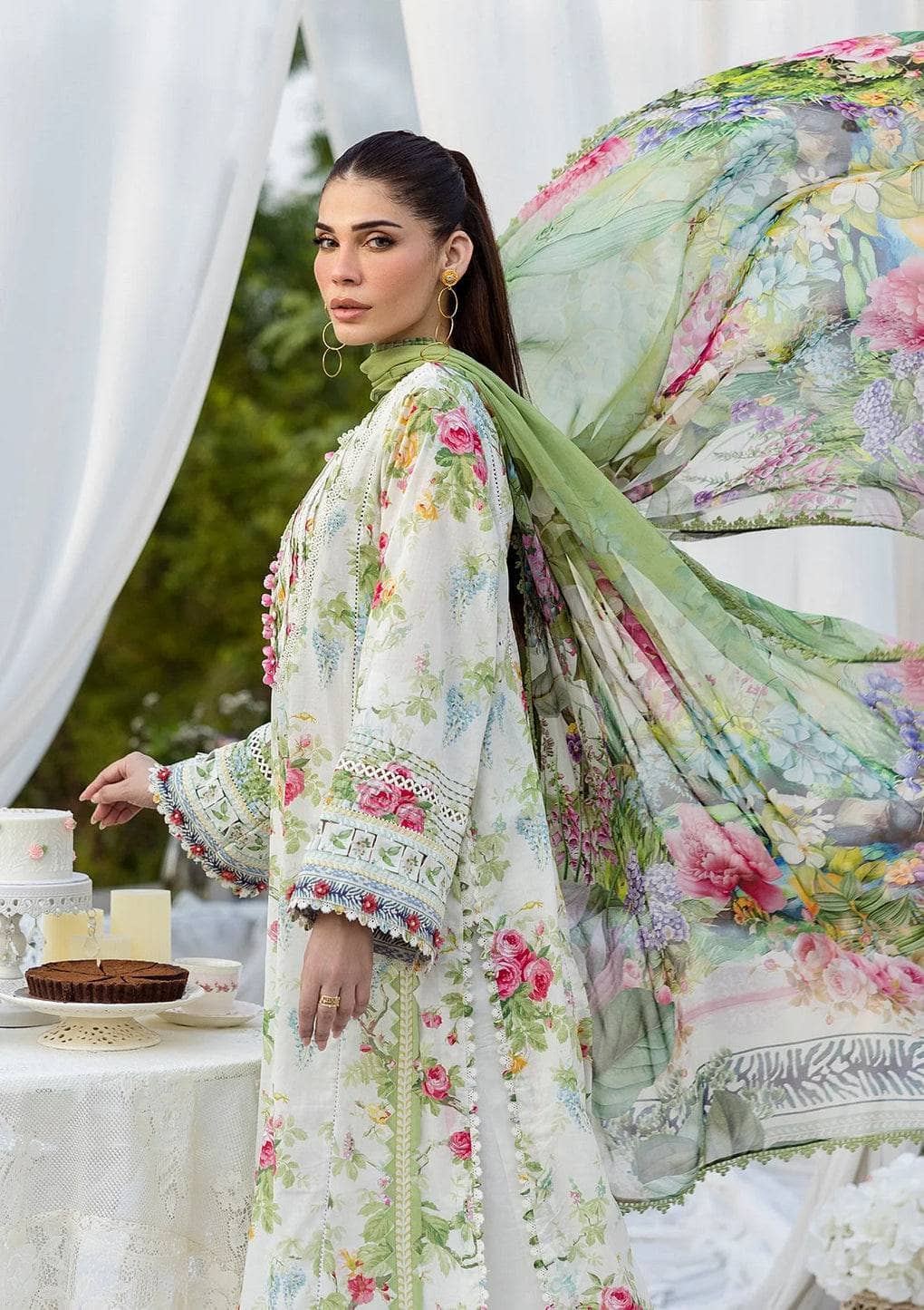 Elaf Prints Chiffon Dupatta Collection/ECD-6A BLOSSOMEA
