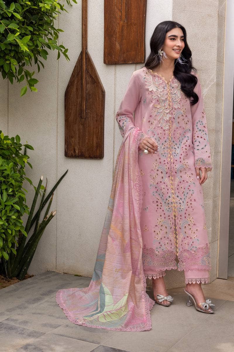 Rang Rasiya Carnation Lawn 25/Vol 2/03/Irha/Pink/Silk Dupatta