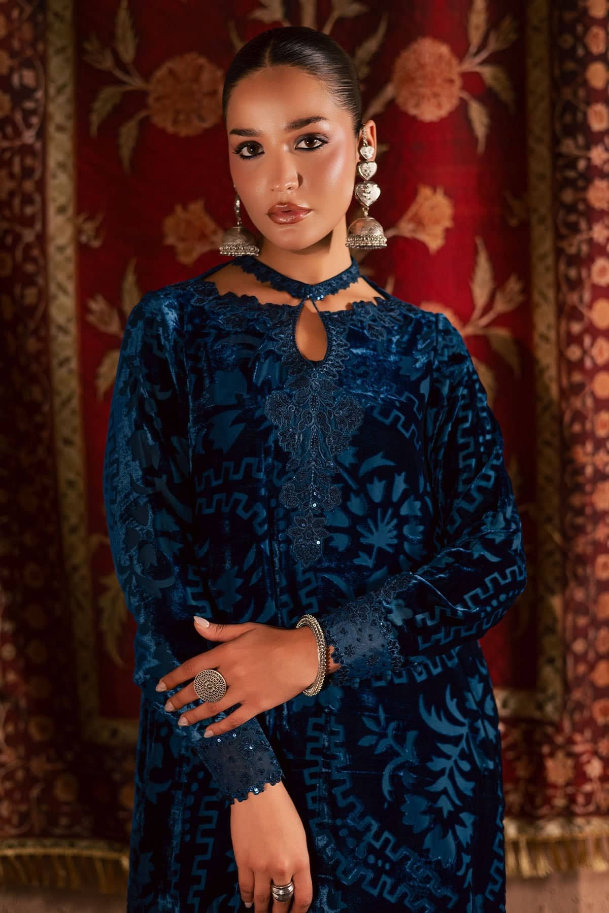 Restocked/Nureh Ballerina/Velvet Cord Sets/Embroideried/Winter Fashion