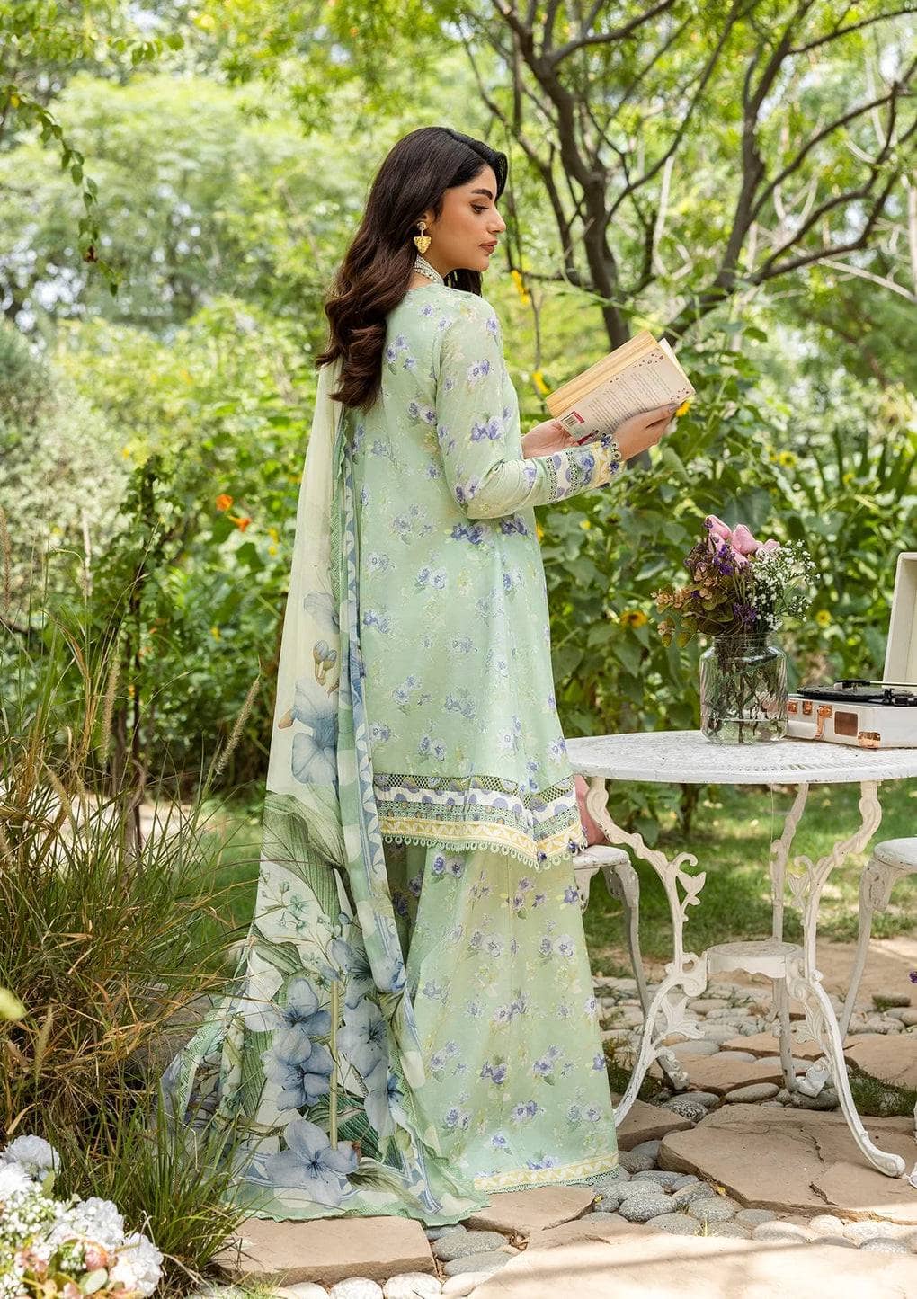 Elaf Prints Chiffon Dupatta Collection/ECD-2B BASILE