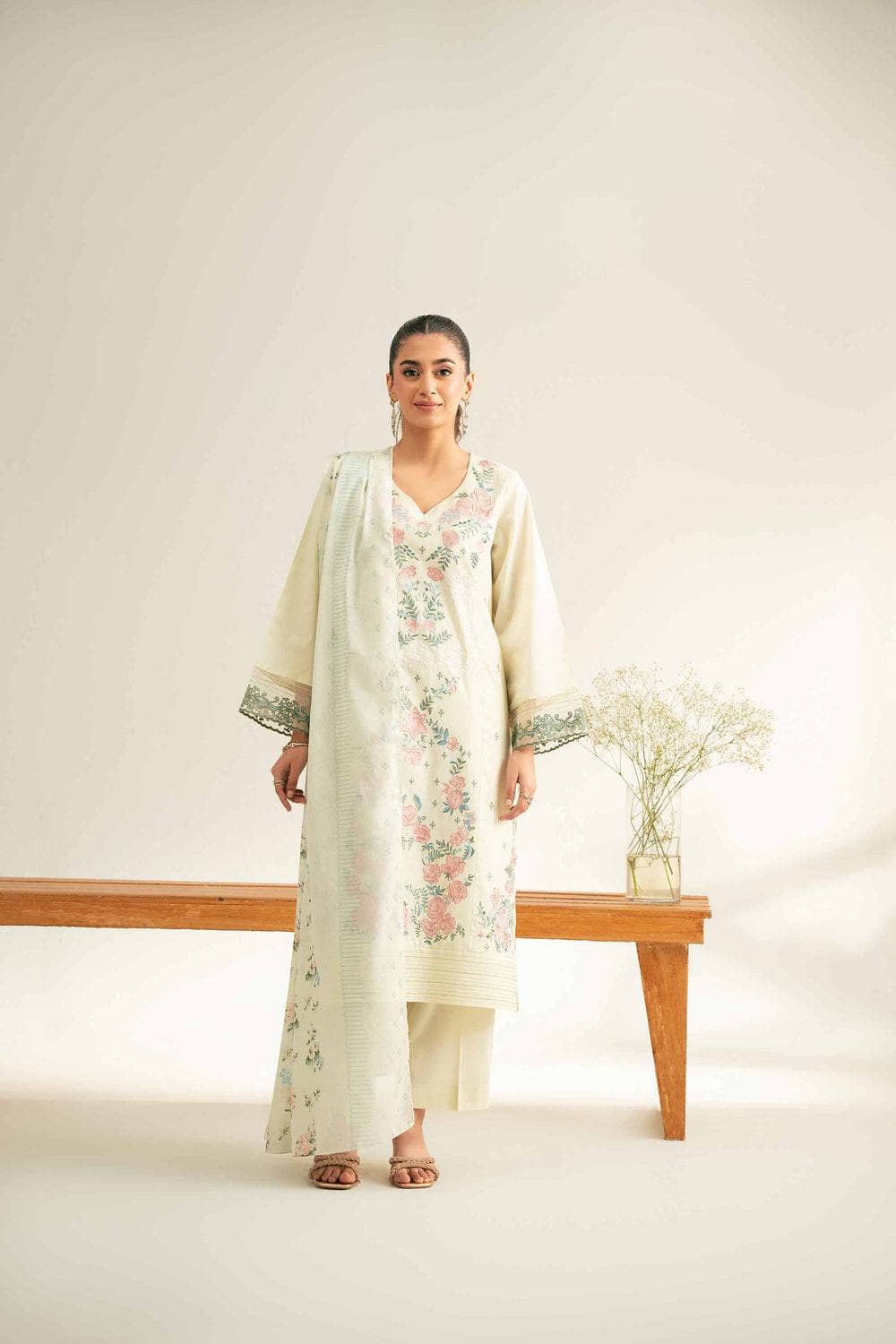 Nishat 3 Piece -Printed Embroidered Suit - 42501658