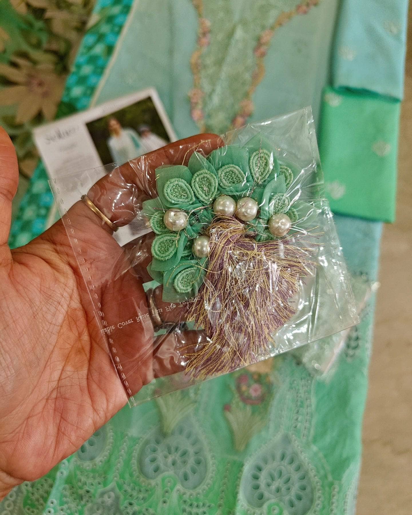 Open Pic/Mushq Solace Chikankari/Famiglia/Light into Dark Sea Green