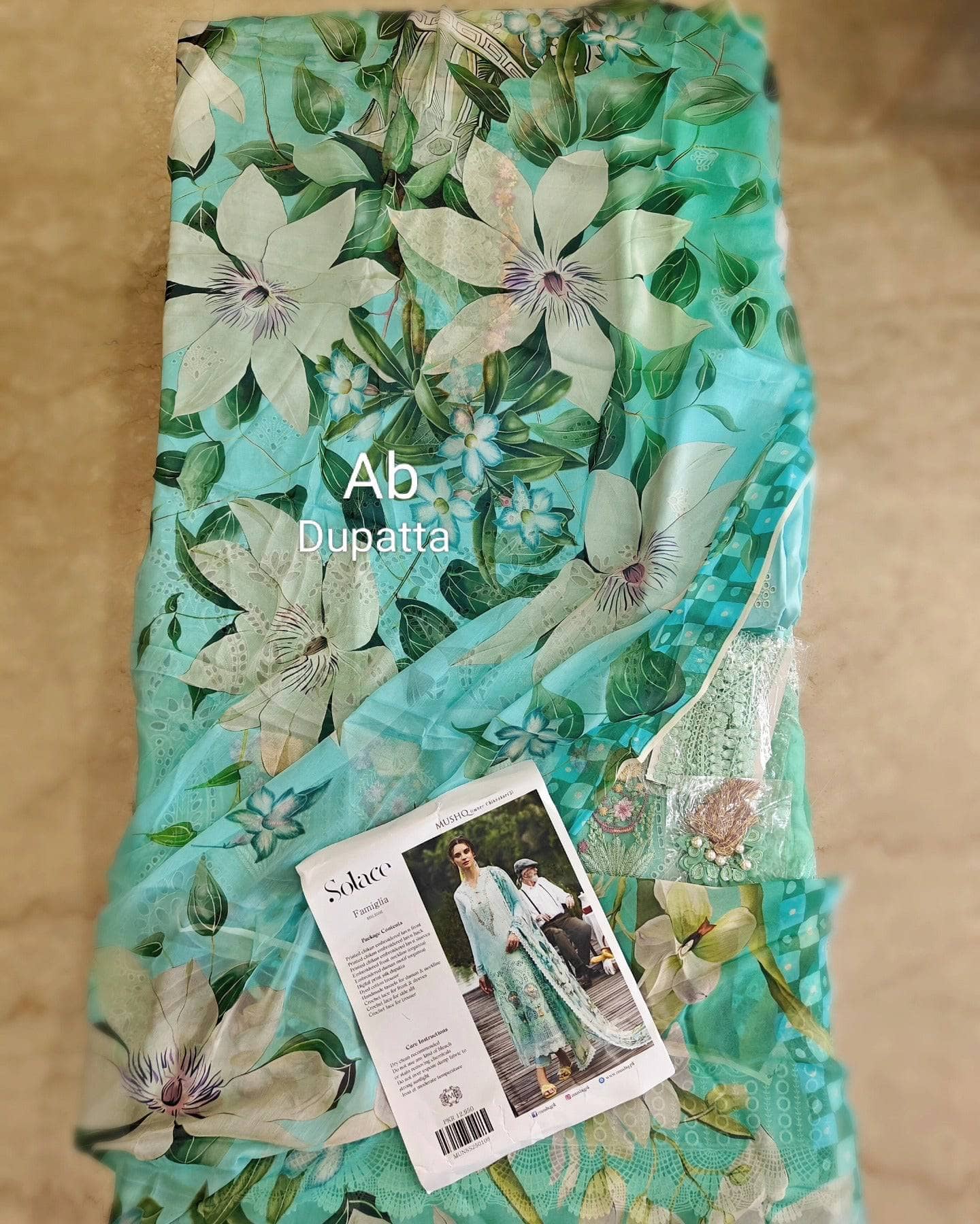 Open Pic/Mushq Solace Chikankari/Famiglia/Light into Dark Sea Green