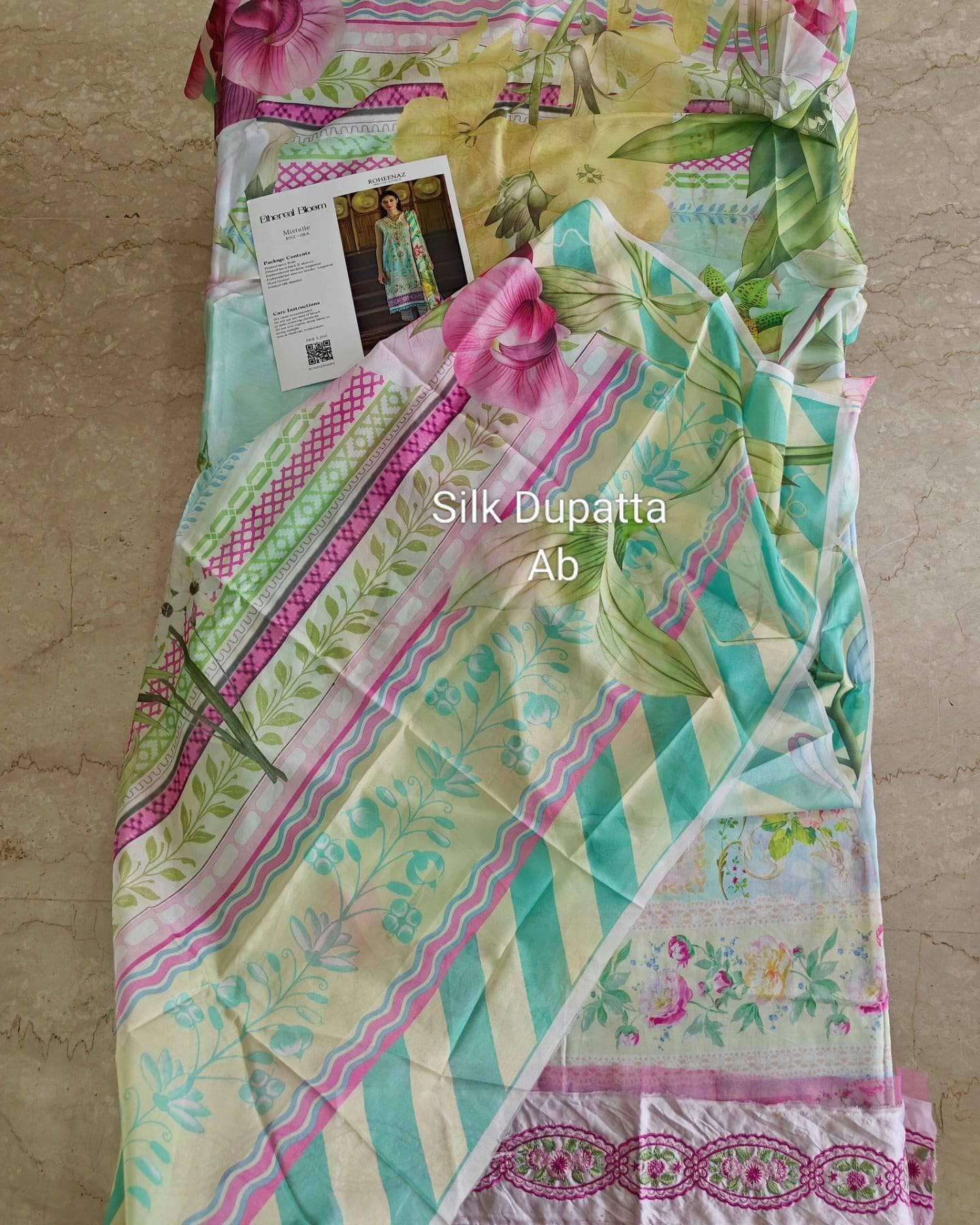 Open Pic/Roheenaz Ethereal Blooms/Mistelle/Silk Dupatta