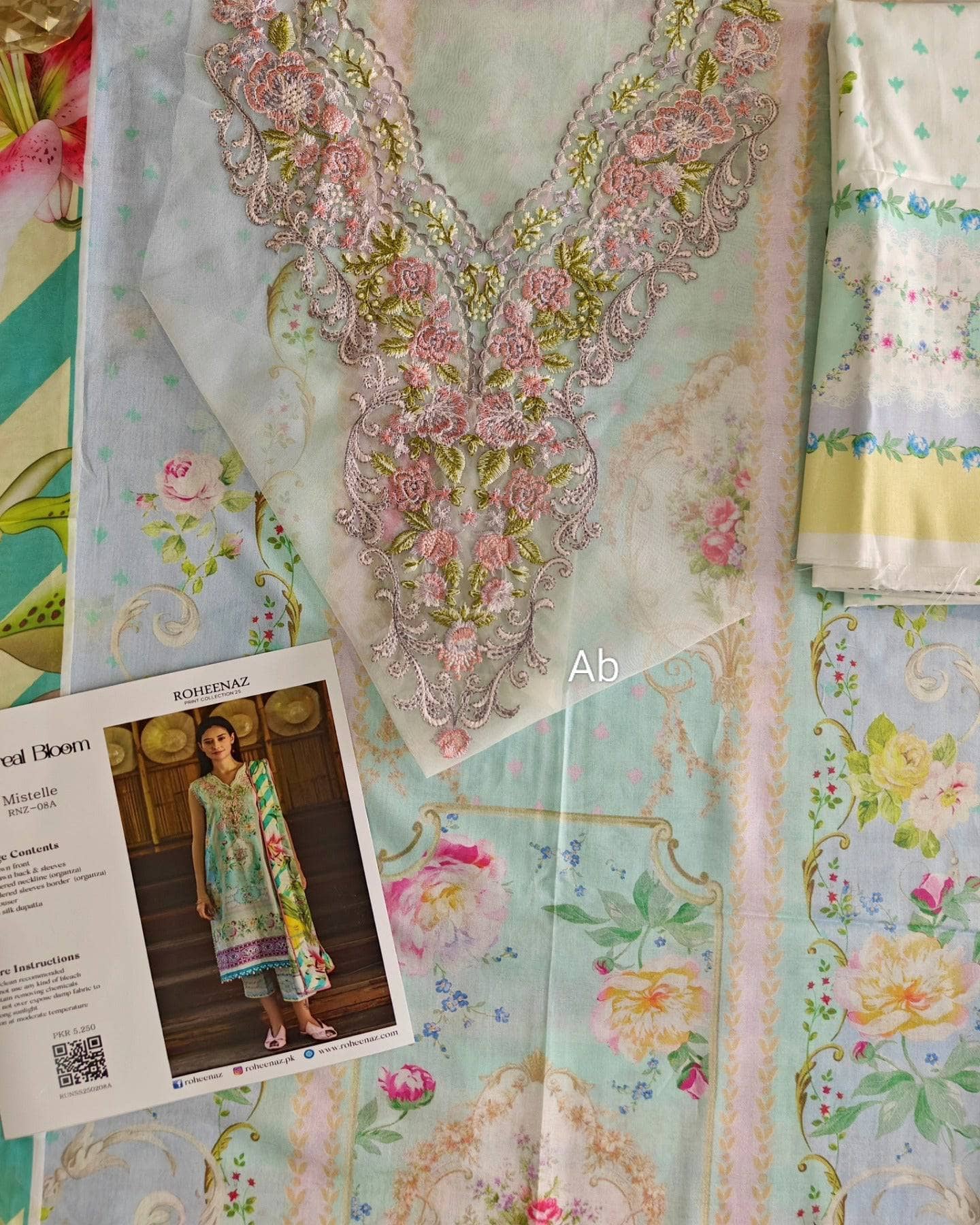 Open Pic/Roheenaz Ethereal Blooms/Mistelle/Silk Dupatta