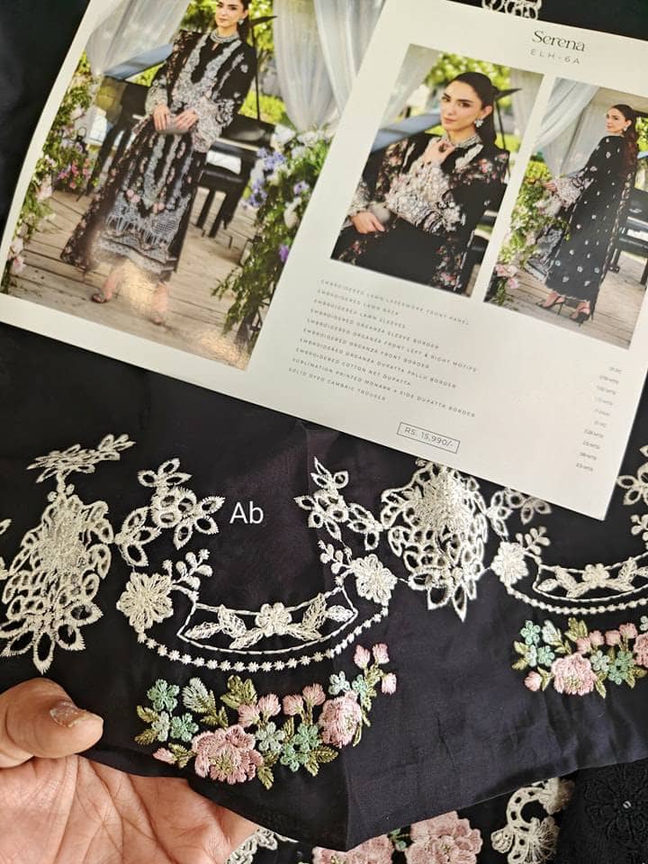 Open Pic/Elaf Luxury Lawn 25/ELH-6A SERENA/Black