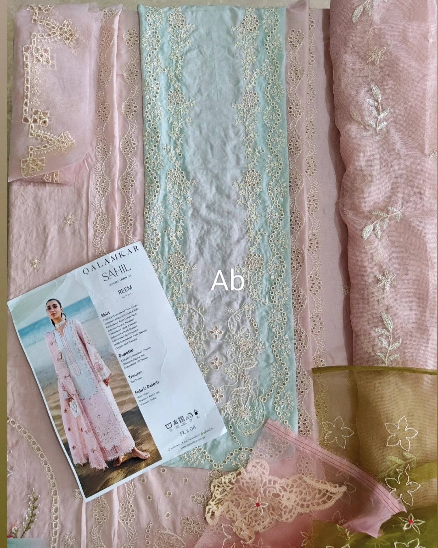 Open Pic/Cross Stitch Premium Lawn 25/Almond Pink/Silk Dupatta