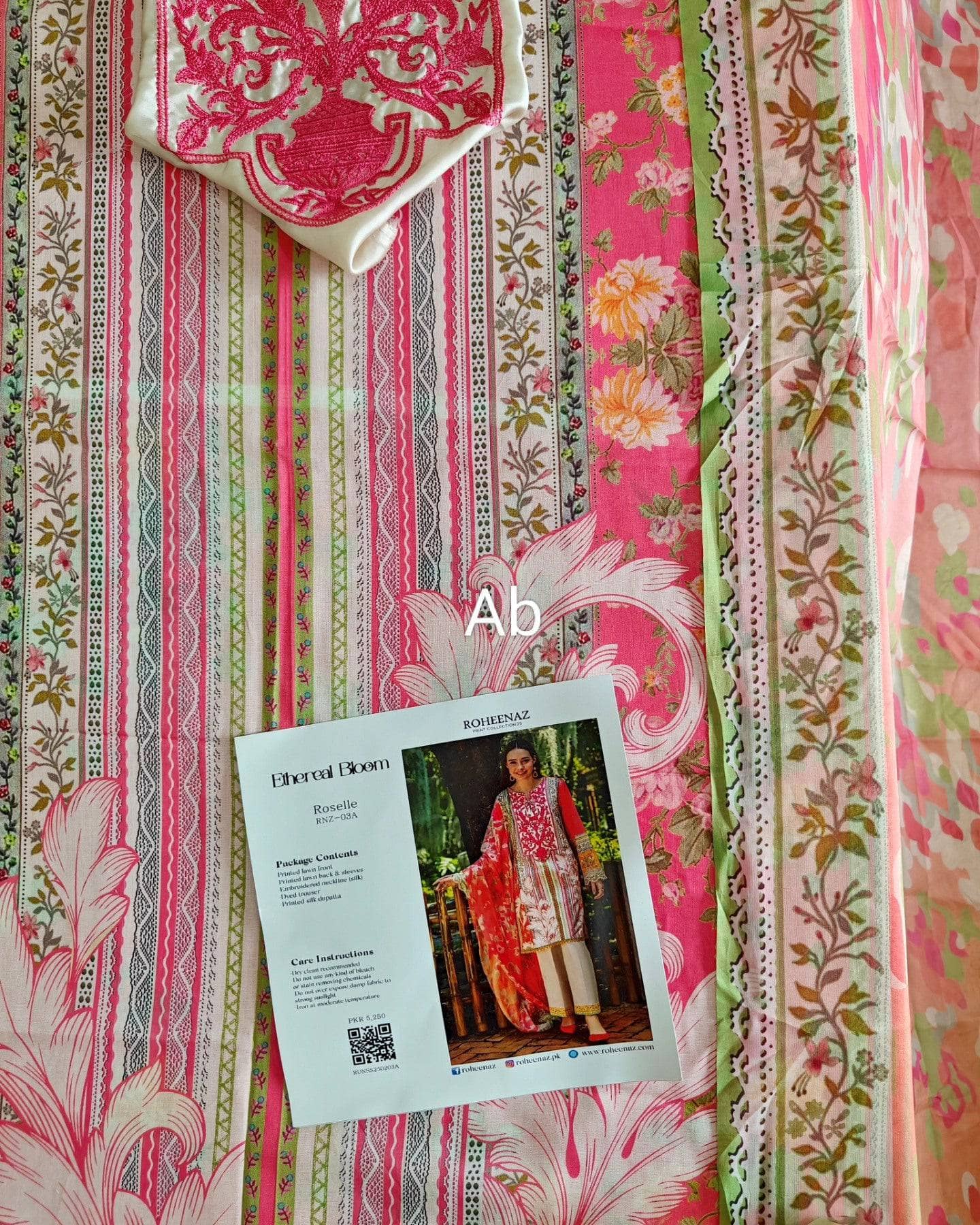 Open Pic/Roheenaz Ethereal Blooms/Roselle/Silk Dupatta