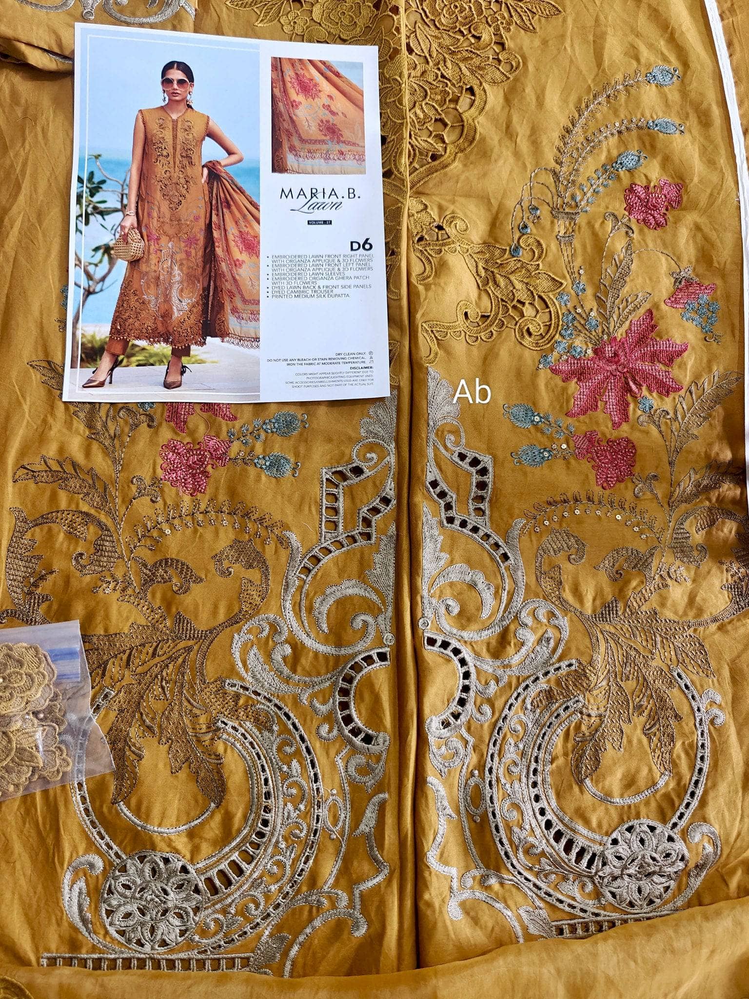 Open Pic/Maria B Luxury Lawn 25/Vol 2/D 06/Mustard