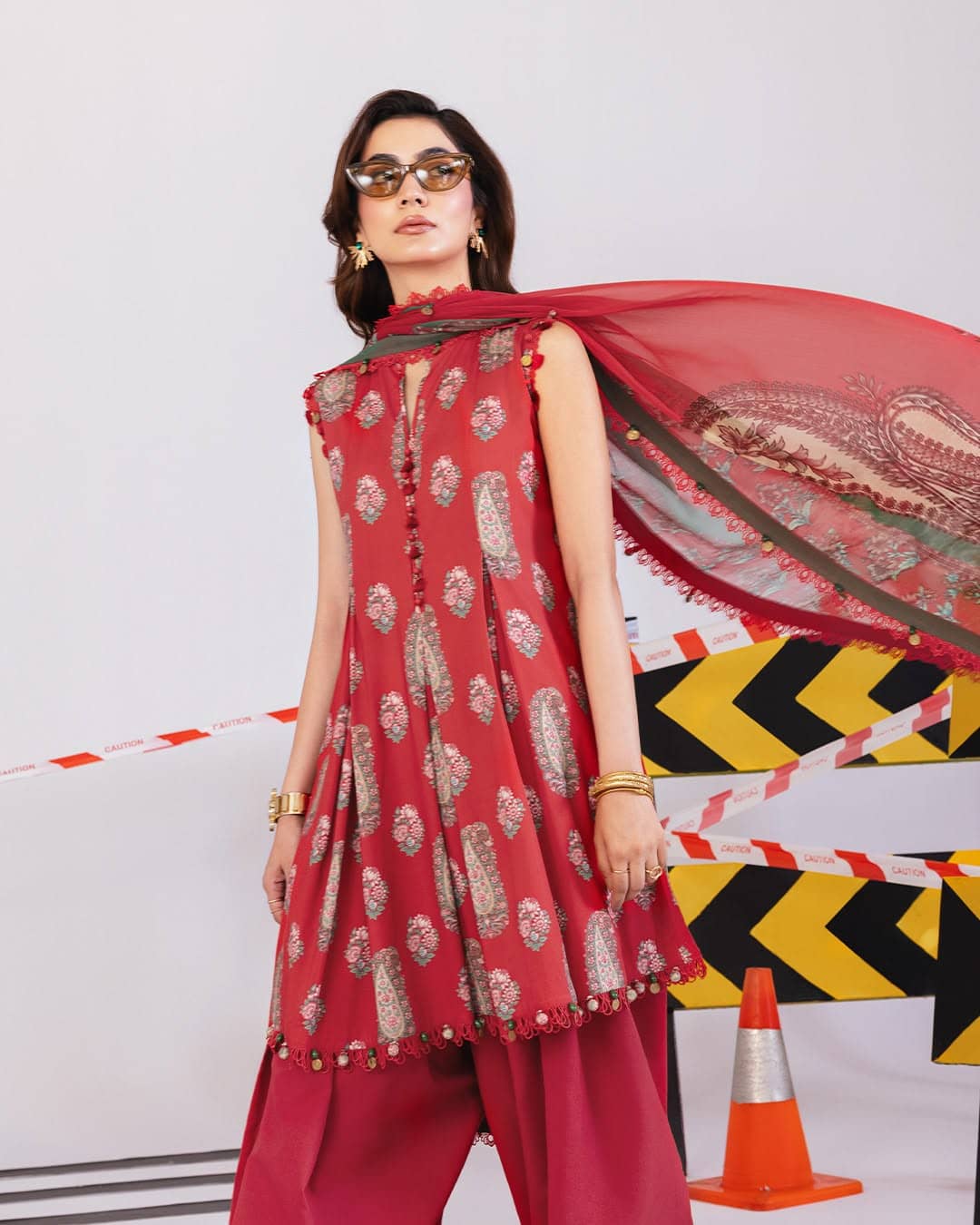 Maria B M Basics/Vol 2/Linen/Red/10 A