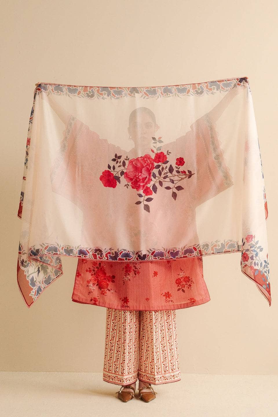 Restocked/Zara Shahjahan Coco Prints 25/Vol 2/Leya-1A/Silk Dupatta