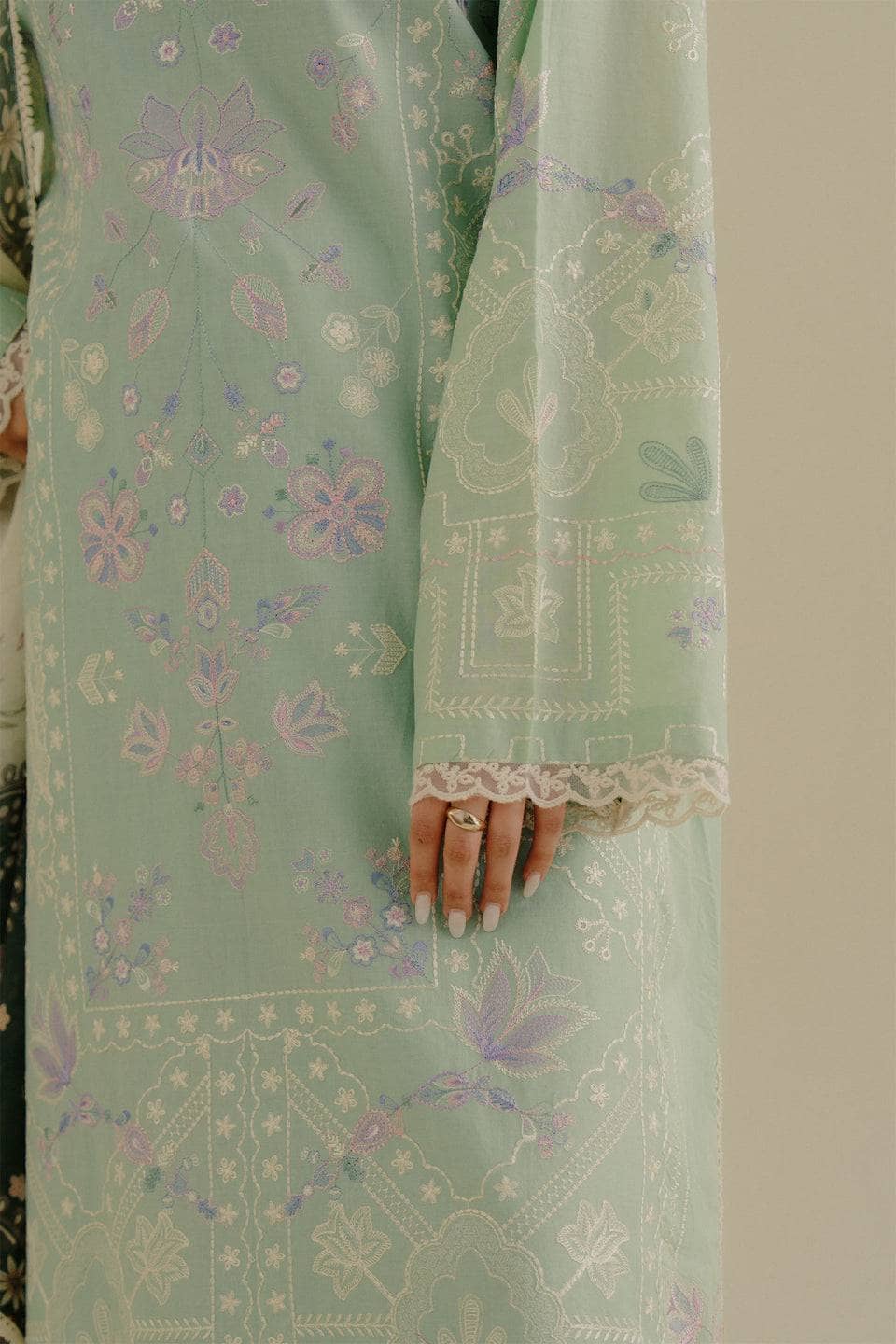 Coco Edit 2/Mint Green/Nyssa-10A/Silk Dupatta
