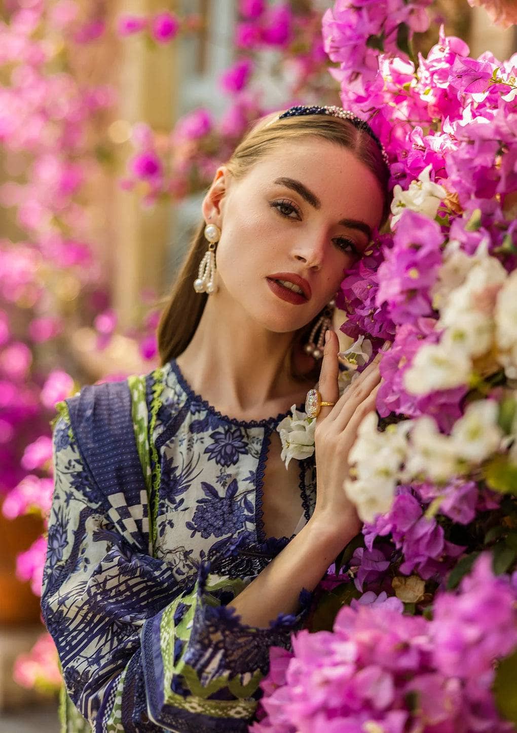 Elaf Chikankari/ELK-01A BLUE BLOSSOM/Grey Blue