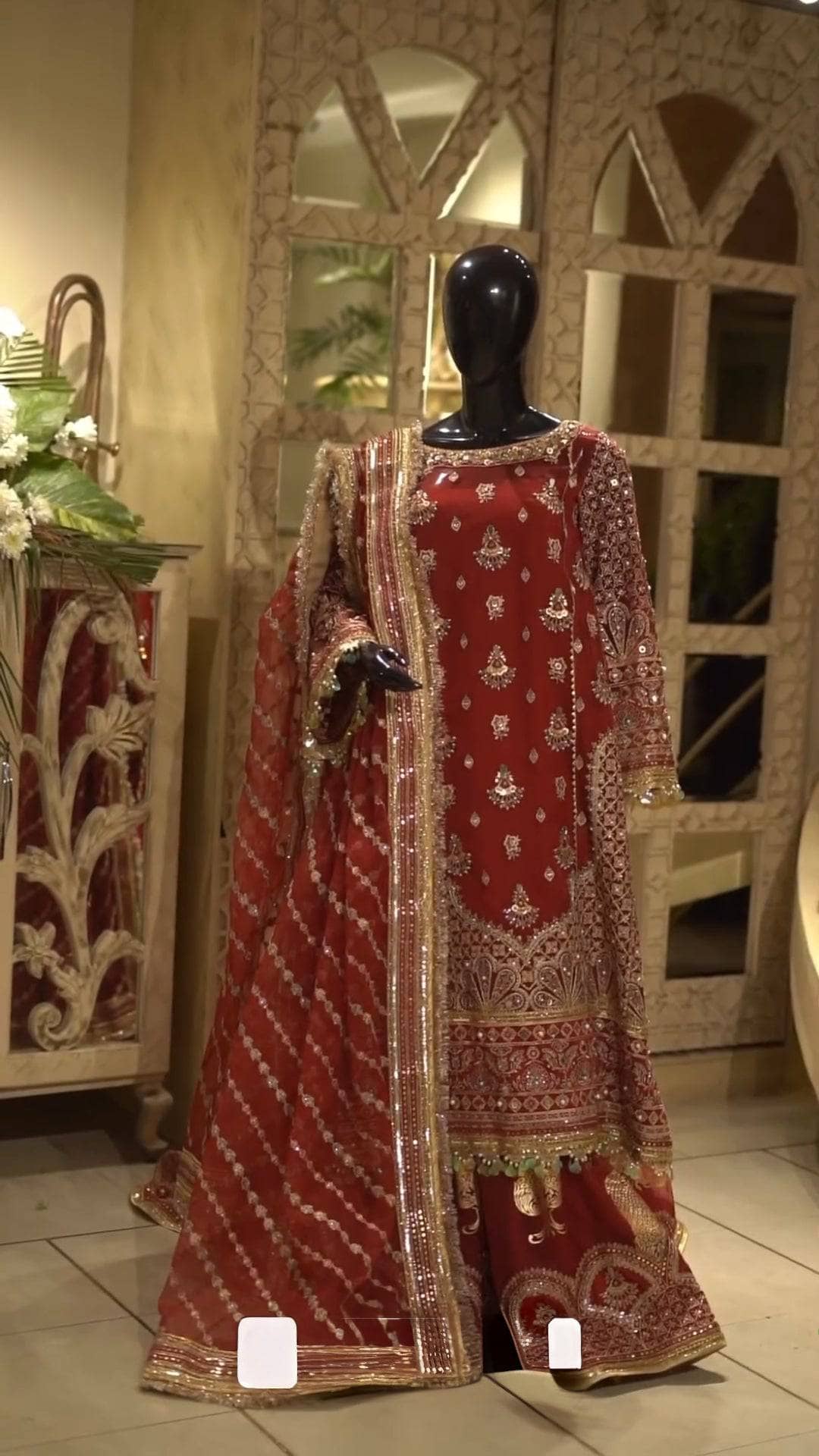 Stitched Look of Unstitched Mohsin Naveed Ranjha/Zarlish/Shaadi Collection/Biya Begum/Size - SM L XL