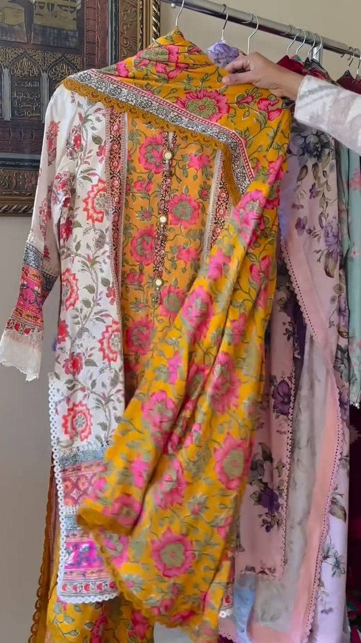 Stitched Look of Unstitched Sana Safinaz Mahay Fall Edit/Shirt Dupatta/5A/Size - S M L XL