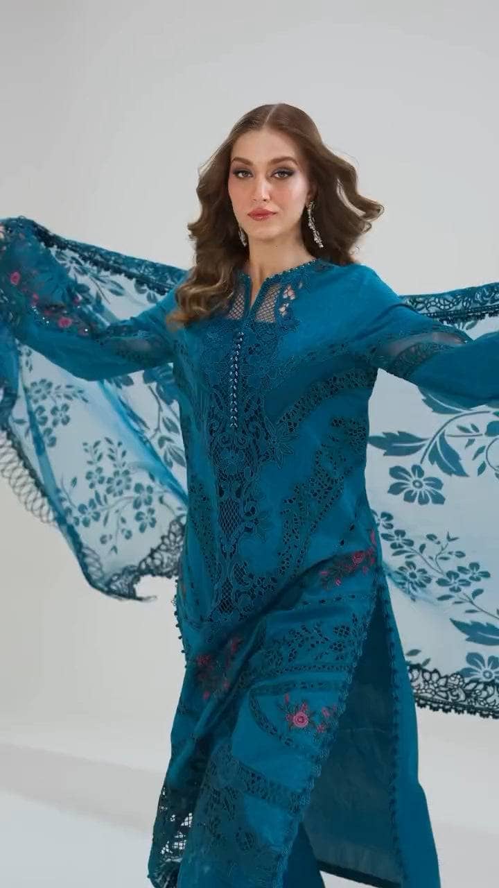 Restocked/Maria B Luxury Lawn 25/13B/Teal