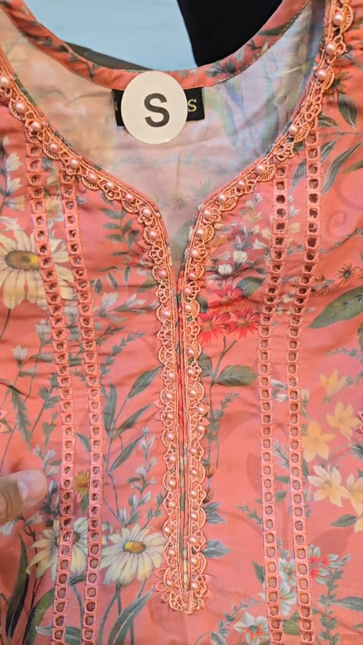 Stitched Look of Unstitched Maria B M Prints 25/8A/Size - XL L M S