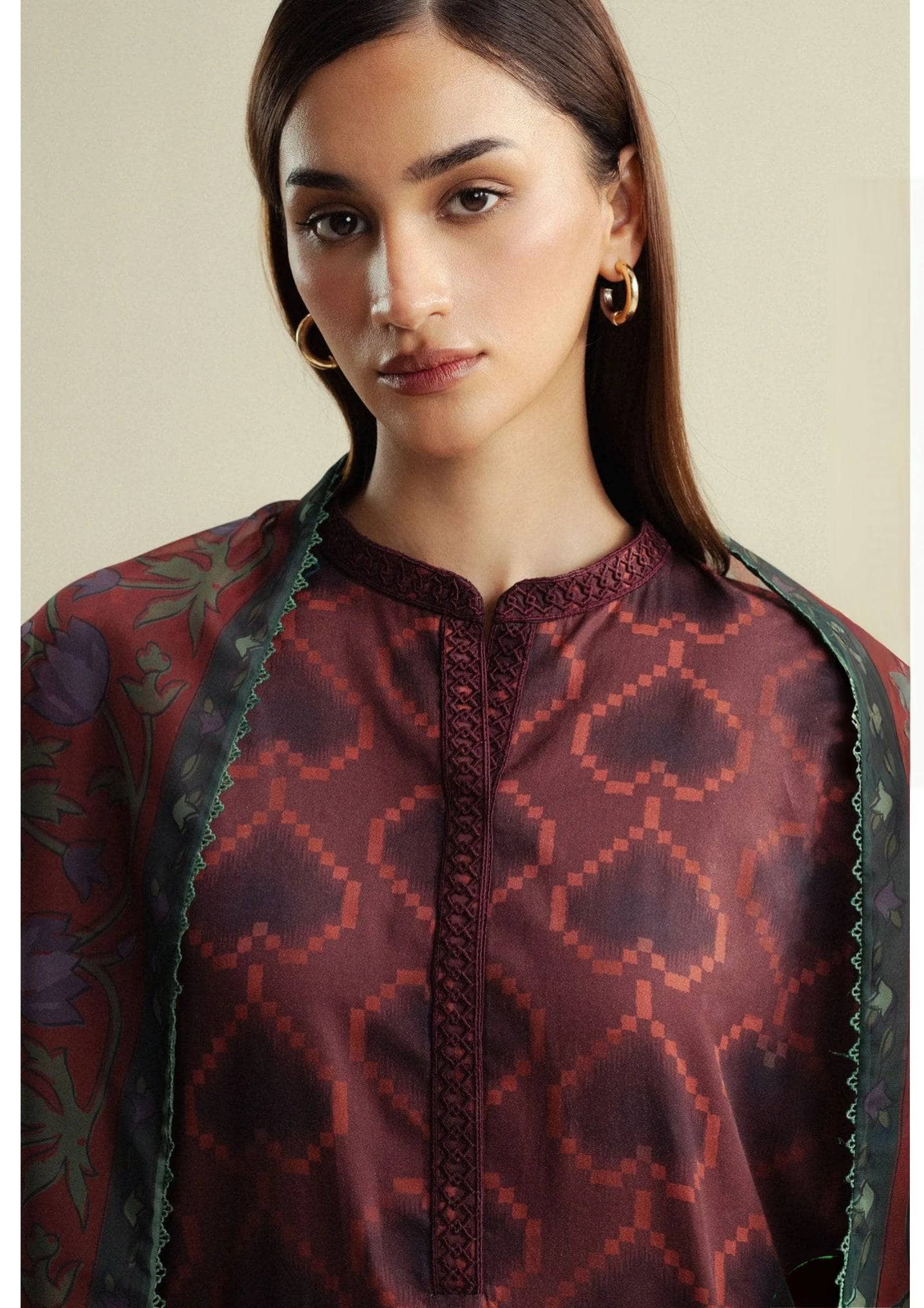 Zara Shahjahan Coco Prints 25/Fall Edit/Rove-6B/Deep Choclate
