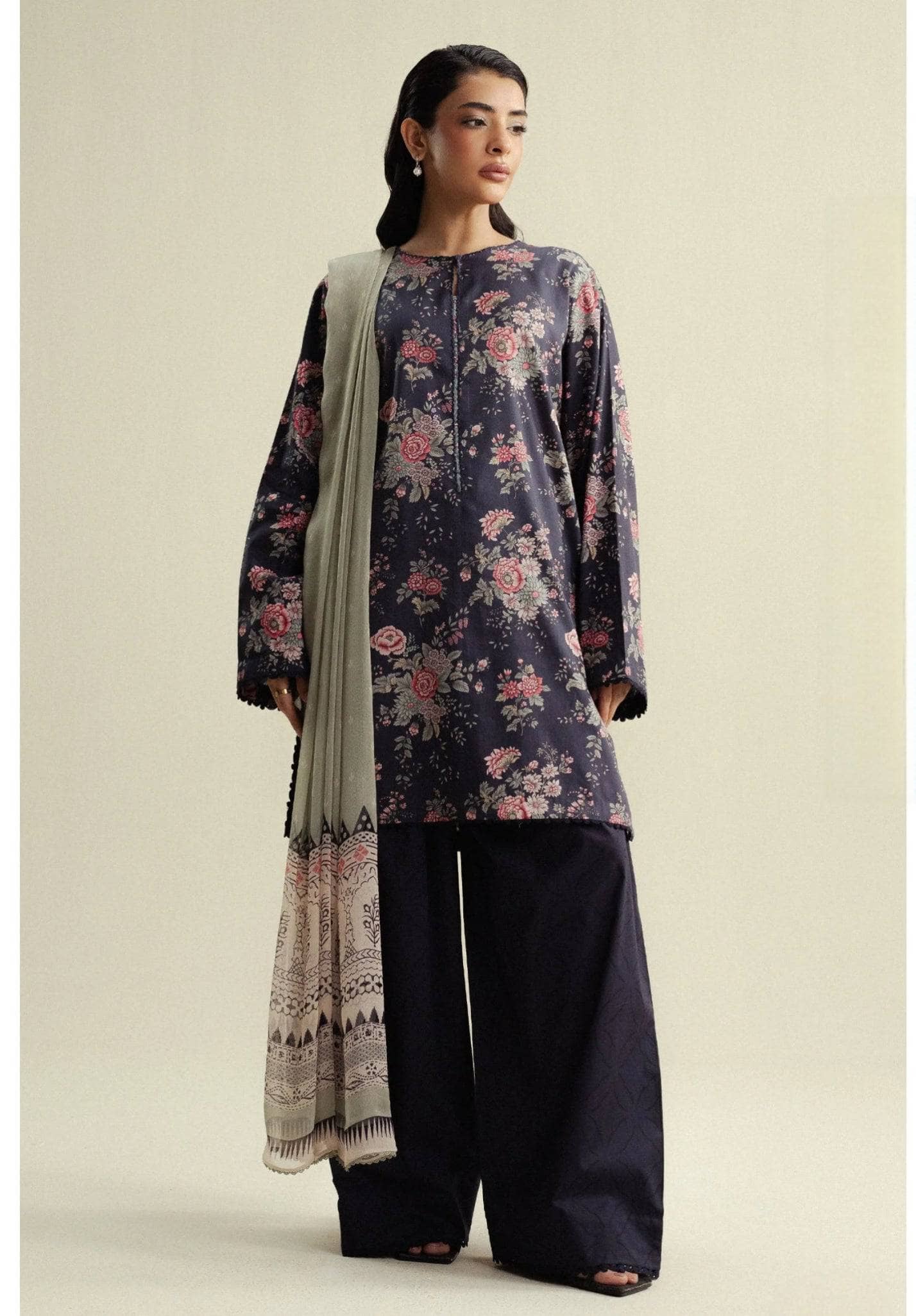 Zara Shahjahan Coco Prints 25/Fall Edit/Aster-4A/Aster-4A/Blue