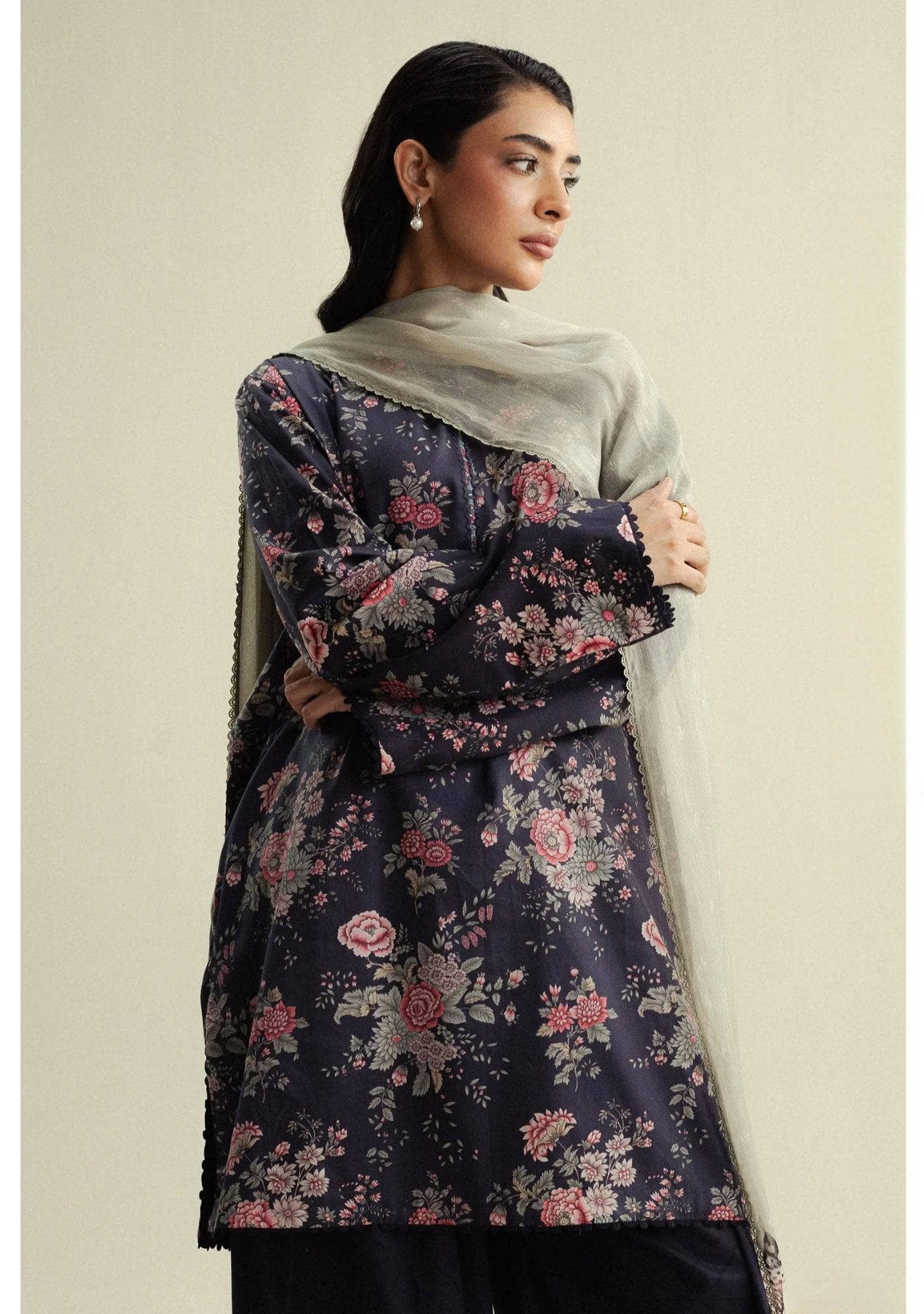 Zara Shahjahan Coco Prints 25/Fall Edit/Aster-4A/Aster-4A/Blue