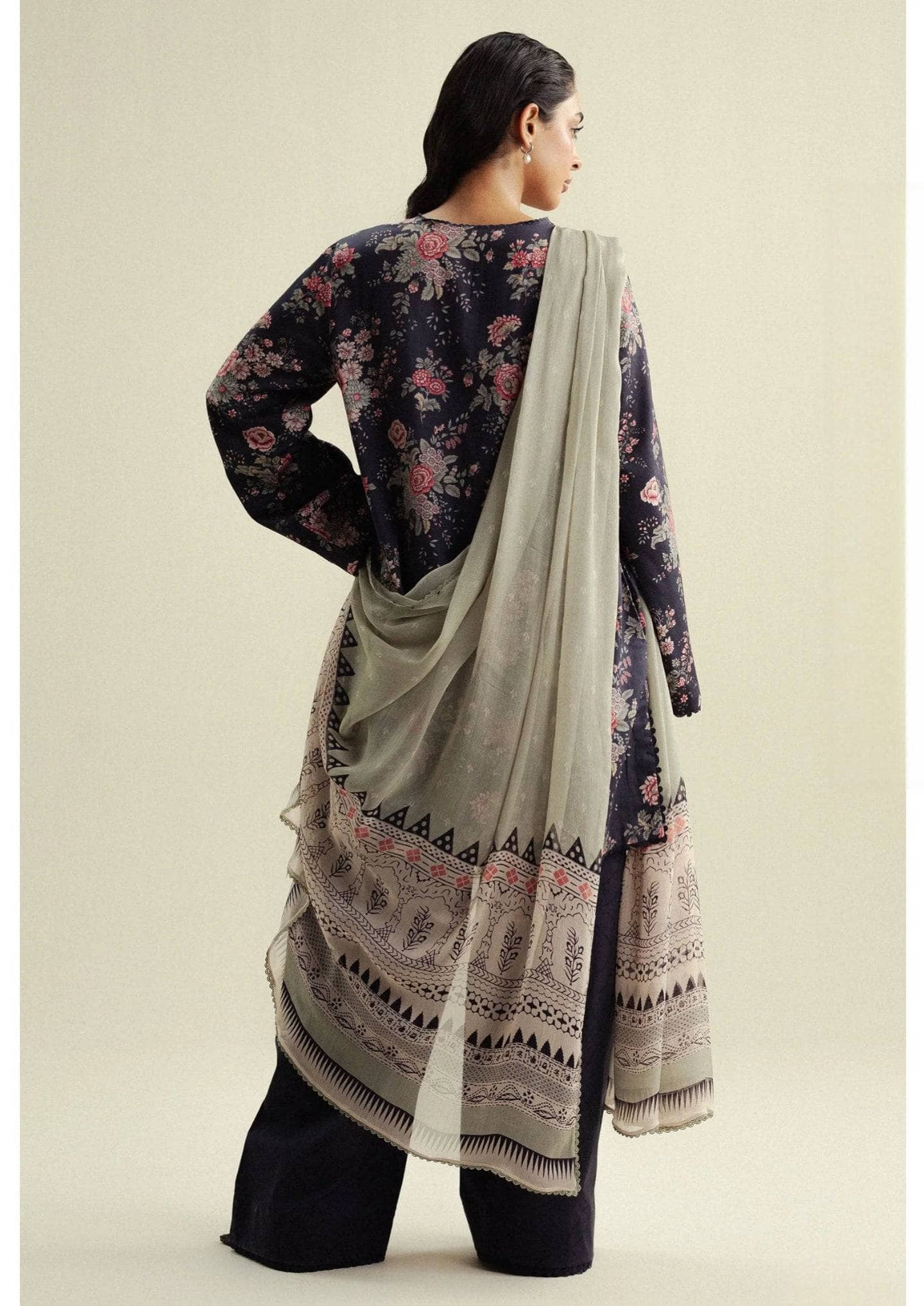 Zara Shahjahan Coco Prints 25/Fall Edit/Aster-4A/Aster-4A/Blue