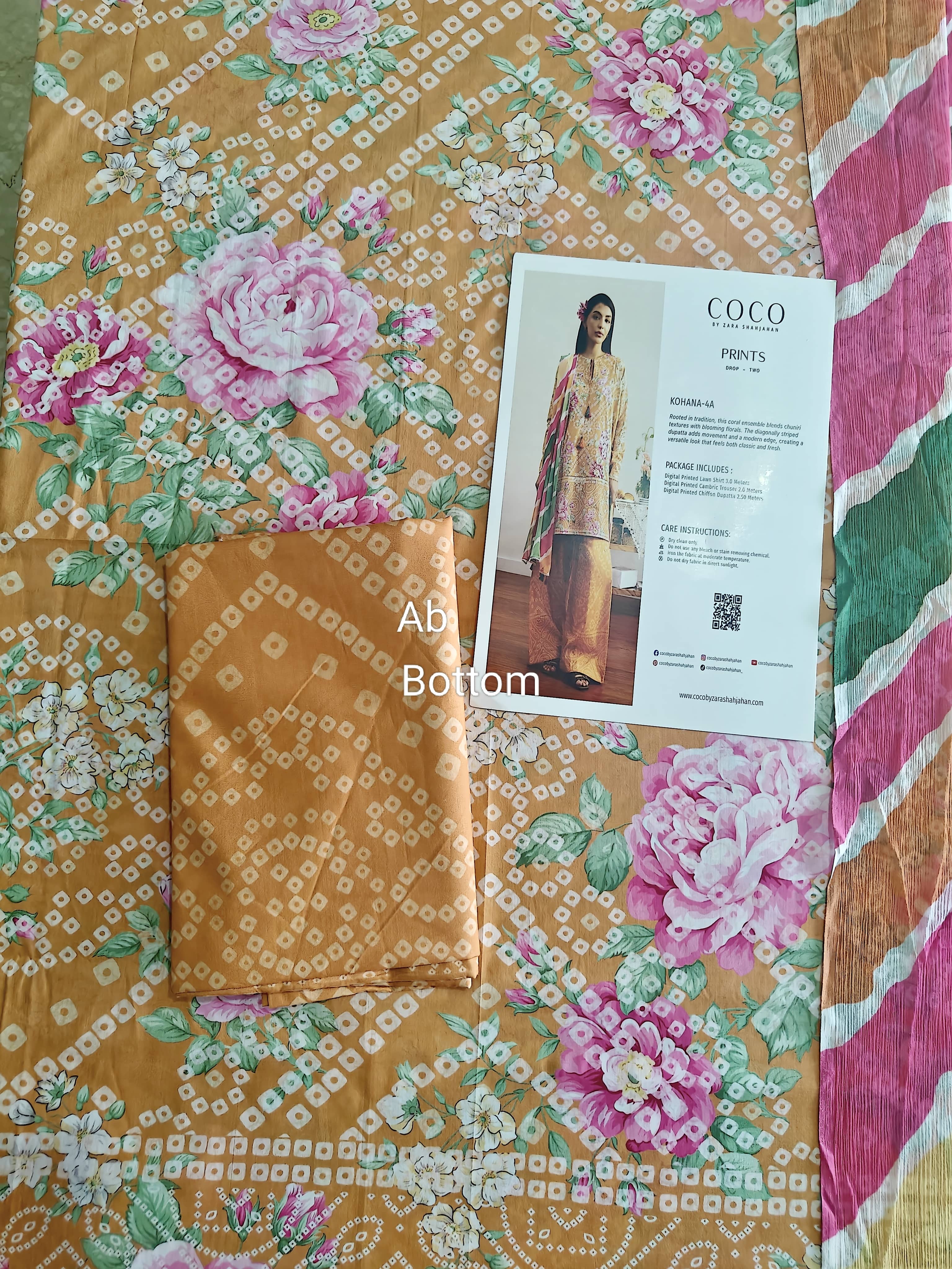 Open Pic/Zara Shahjahan Coco Prints 26 Drop 2/Kohana/4A/Chiffon Dupatta