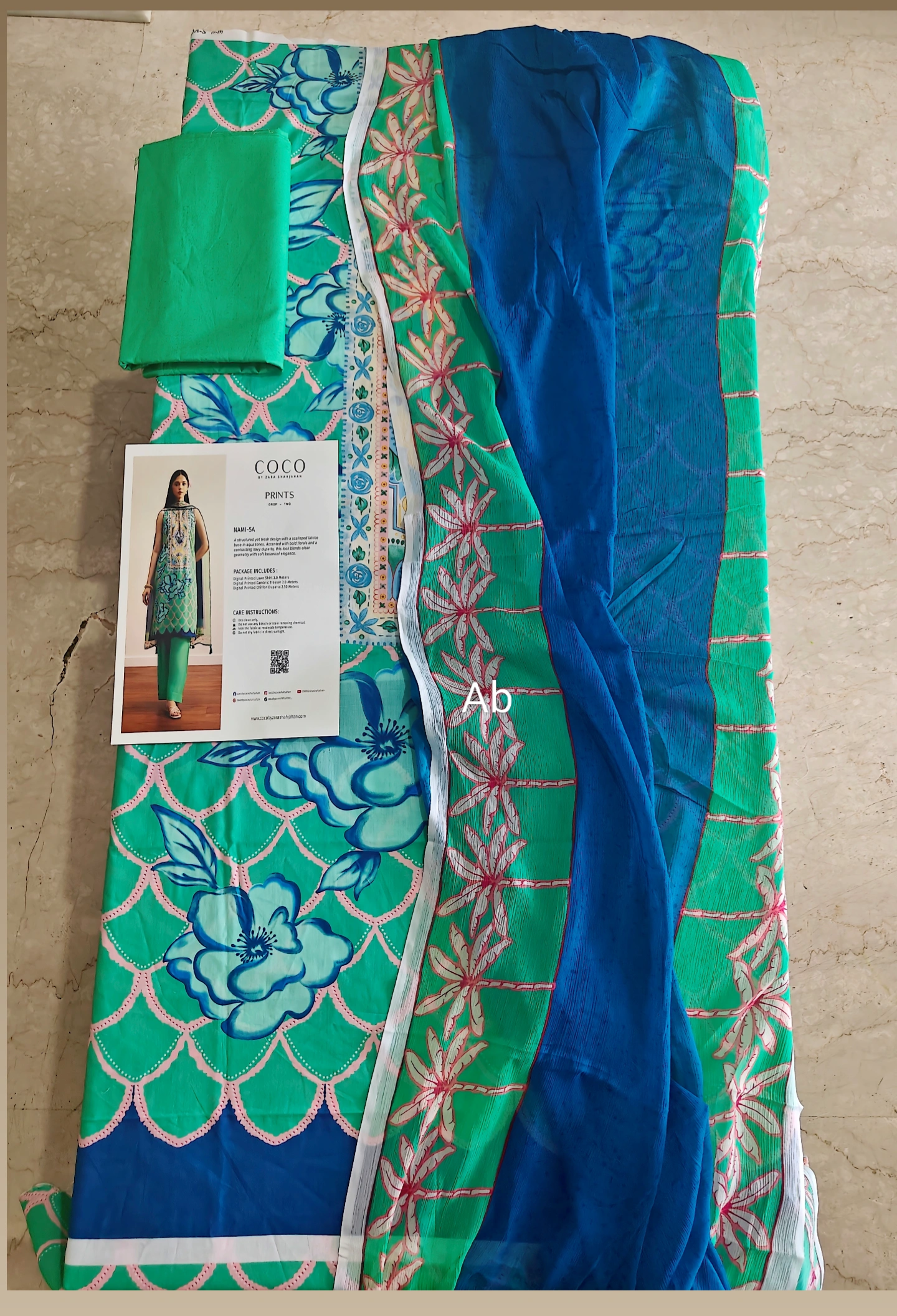 Open Pic/Zara Shahjahan Coco Prints 26 Drop 2/Nami/5A/Chiffon Dupatta