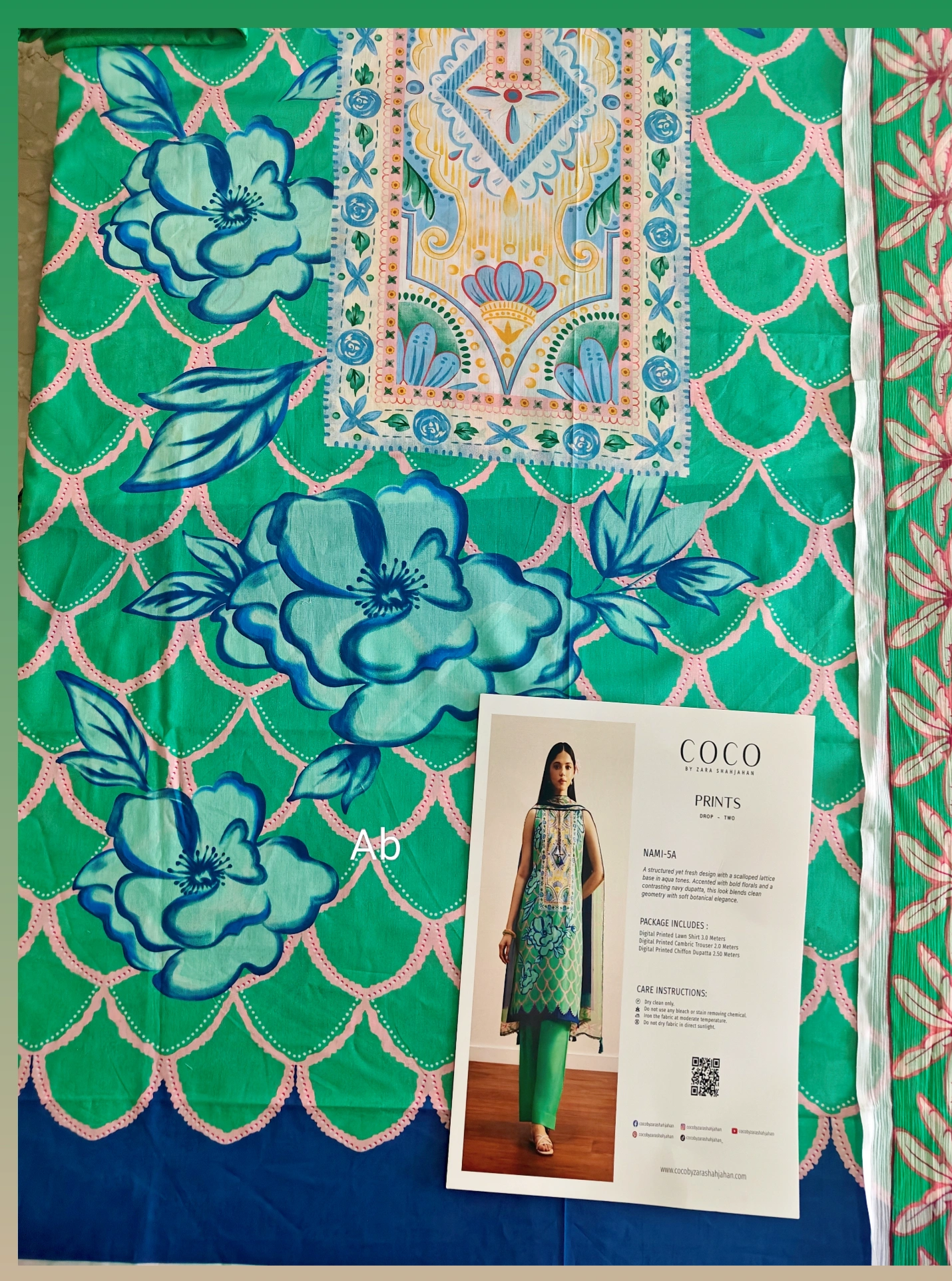 Open Pic/Zara Shahjahan Coco Prints 26 Drop 2/Nami/5A/Chiffon Dupatta