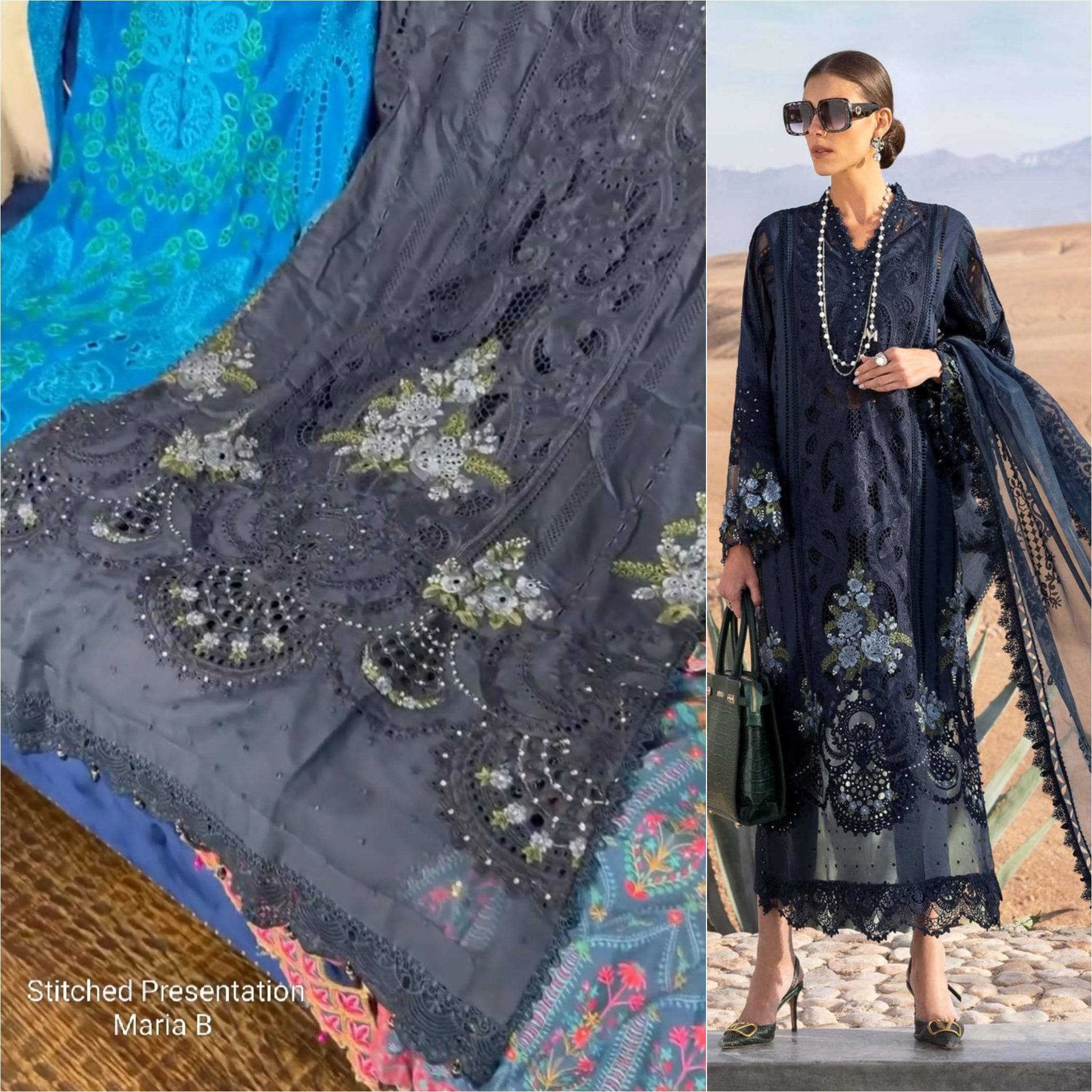 Stitched Look of Unstitched Maria B Luxury Lawn 25/5A/Size - XL L M S