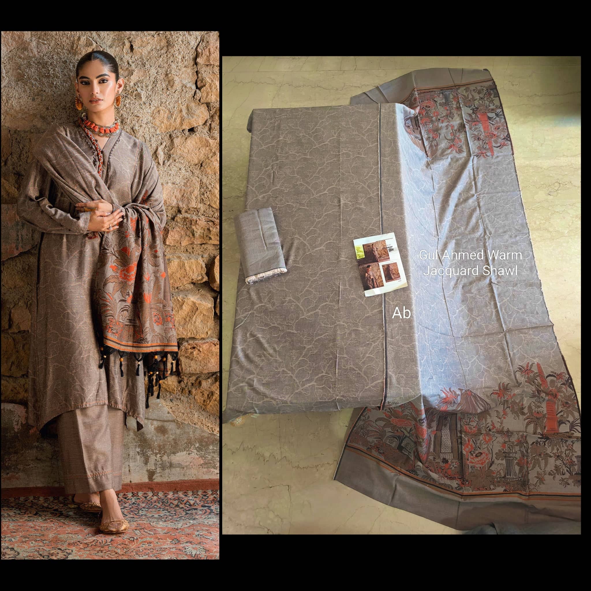 Open Pic/Gul Ahmed Luxe Winter/MJ 52039/Jacquard Shawl