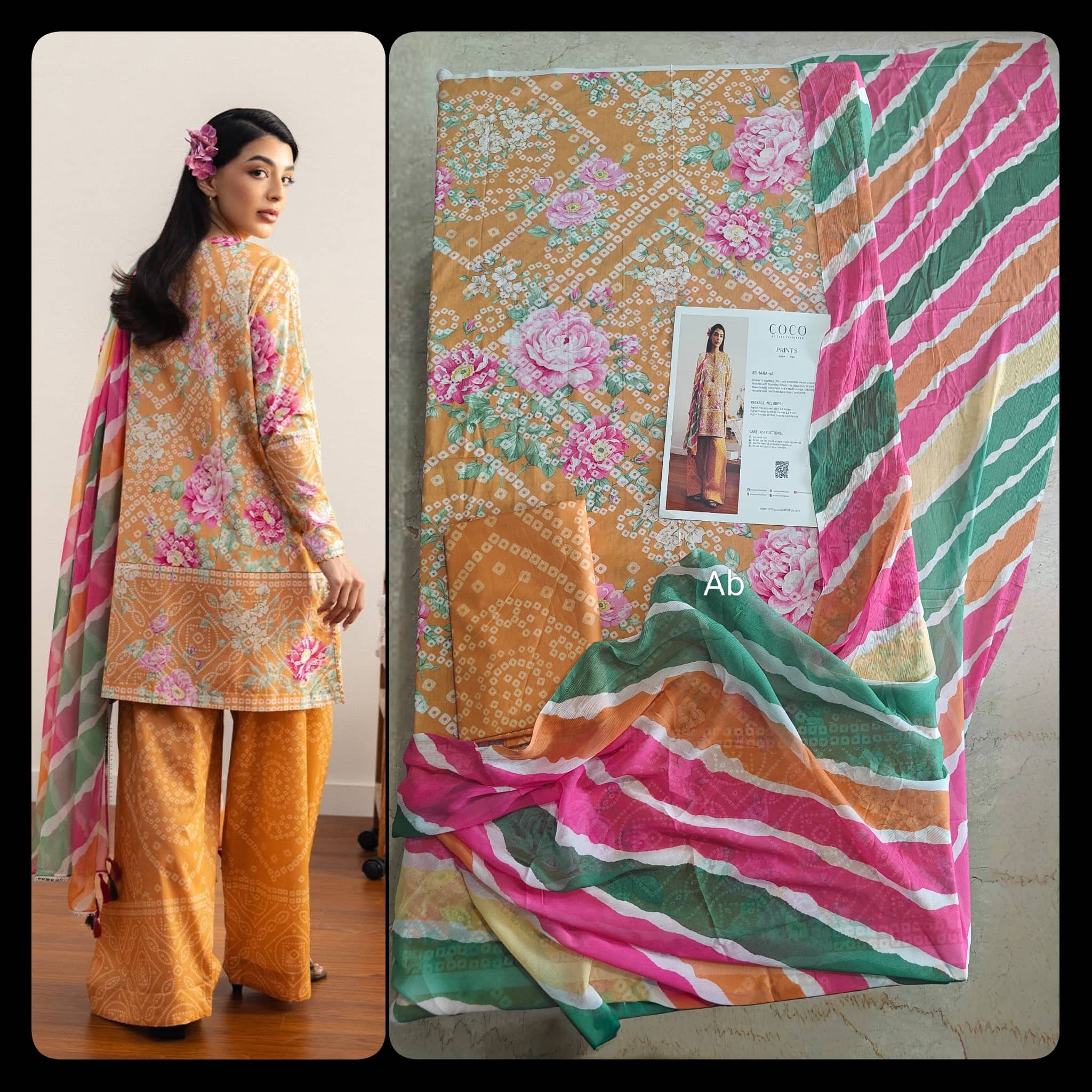 Open Pic/Zara Shahjahan Coco Prints 26 Drop 2/Kohana/4A/Chiffon Dupatta