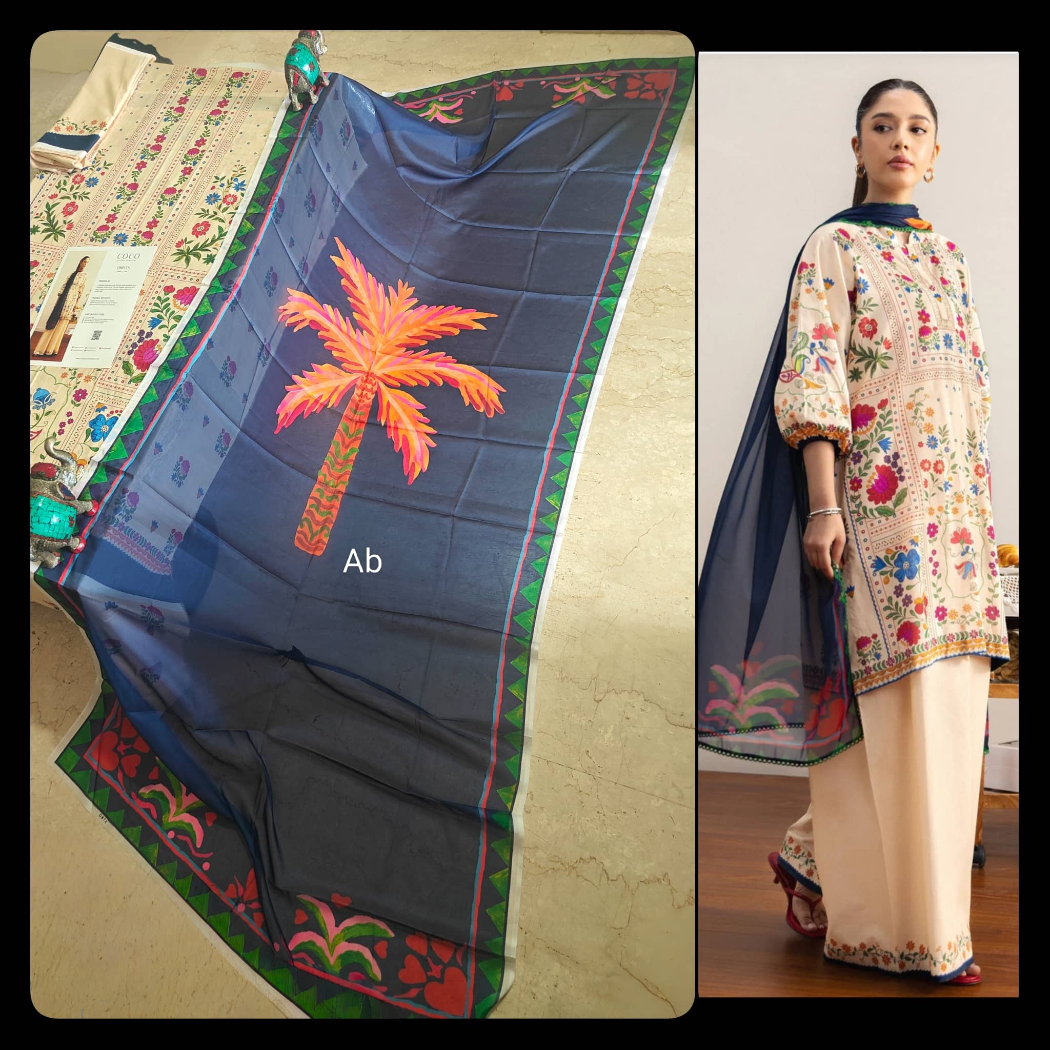 Open Pic/Zara Shahjahan Coco Prints 26 Drop 2/Takara 7A/Silk Dupatta