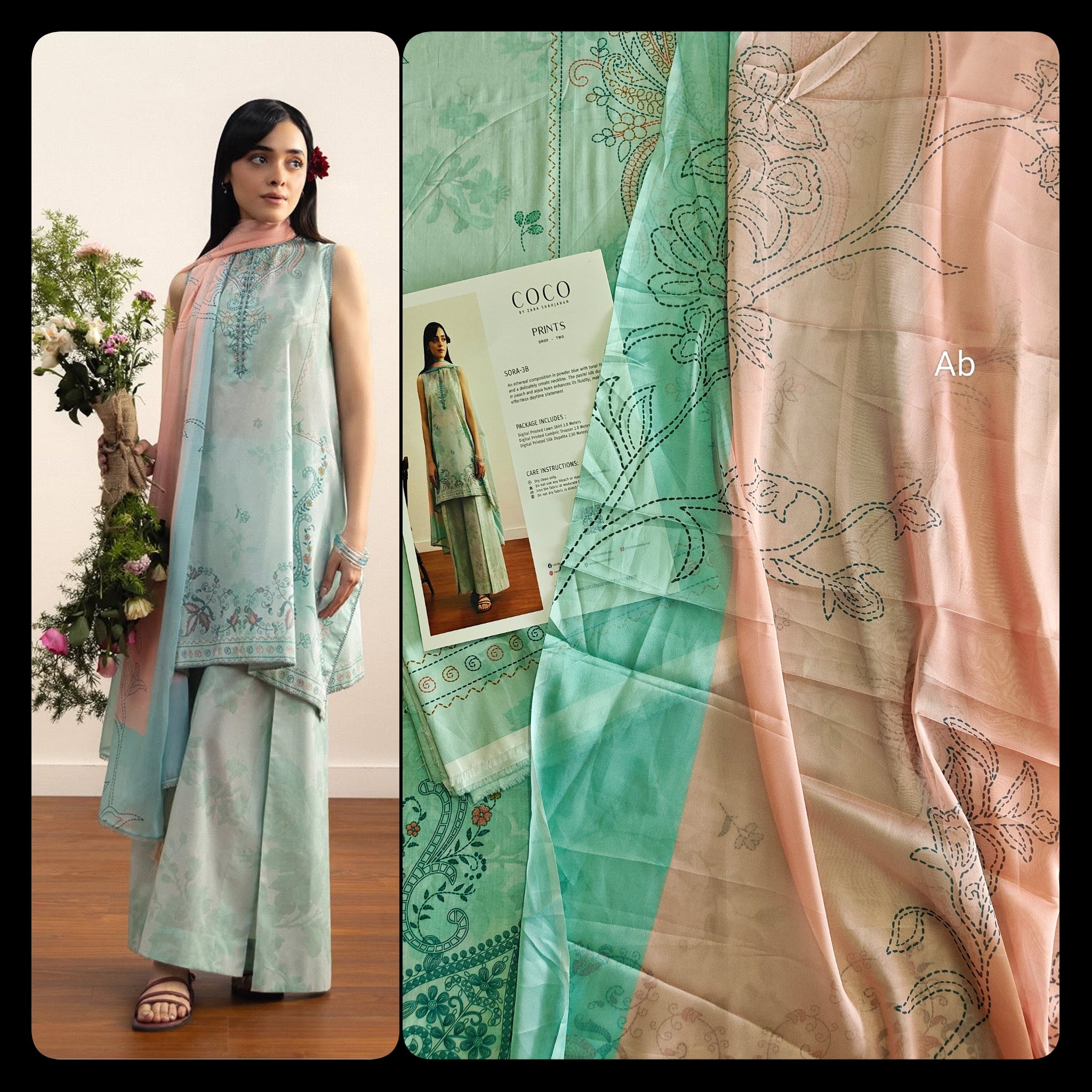 Open Pic/Zara Shahjahan Coco Prints 26 Drop 2/Sora/3B/Silk Dupatta