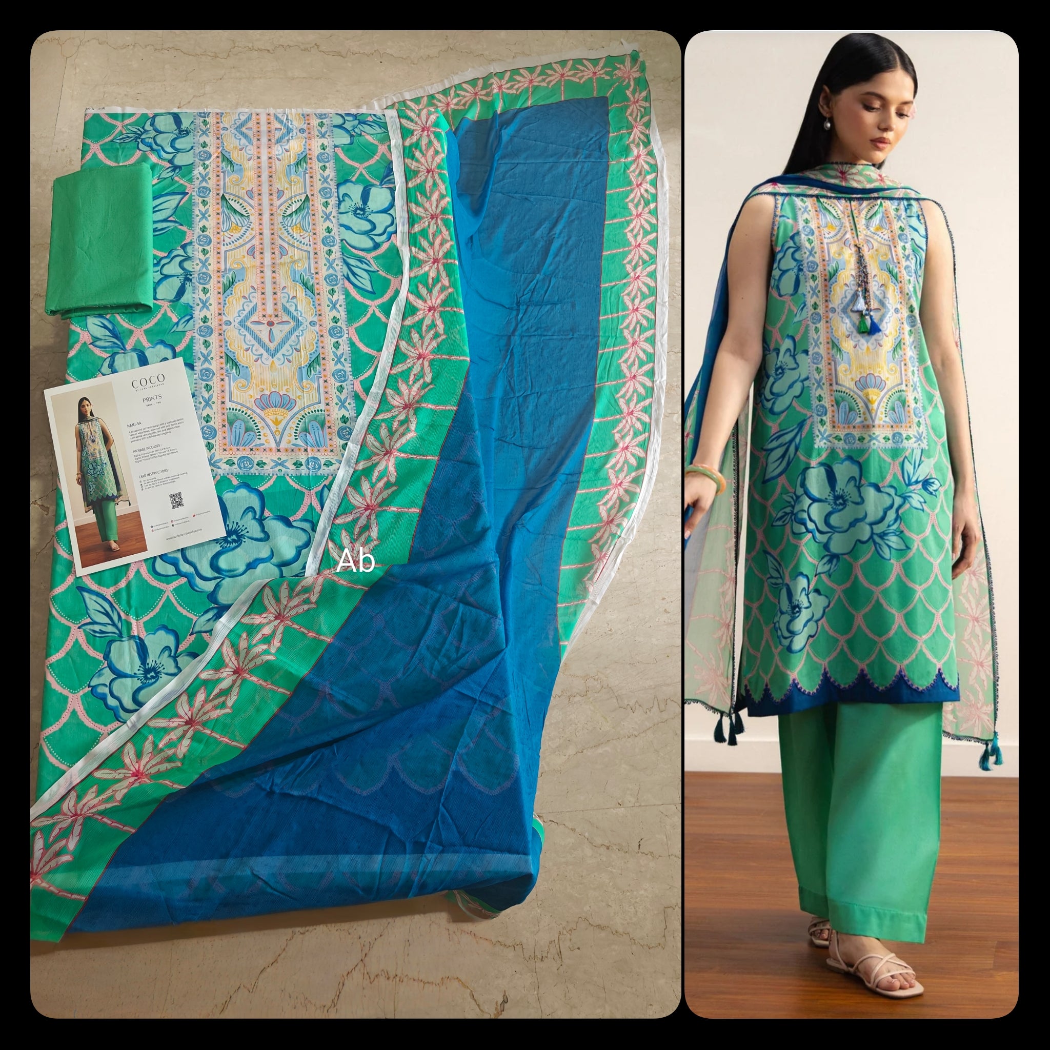 Open Pic/Zara Shahjahan Coco Prints 26 Drop 2/Nami/5A/Chiffon Dupatta