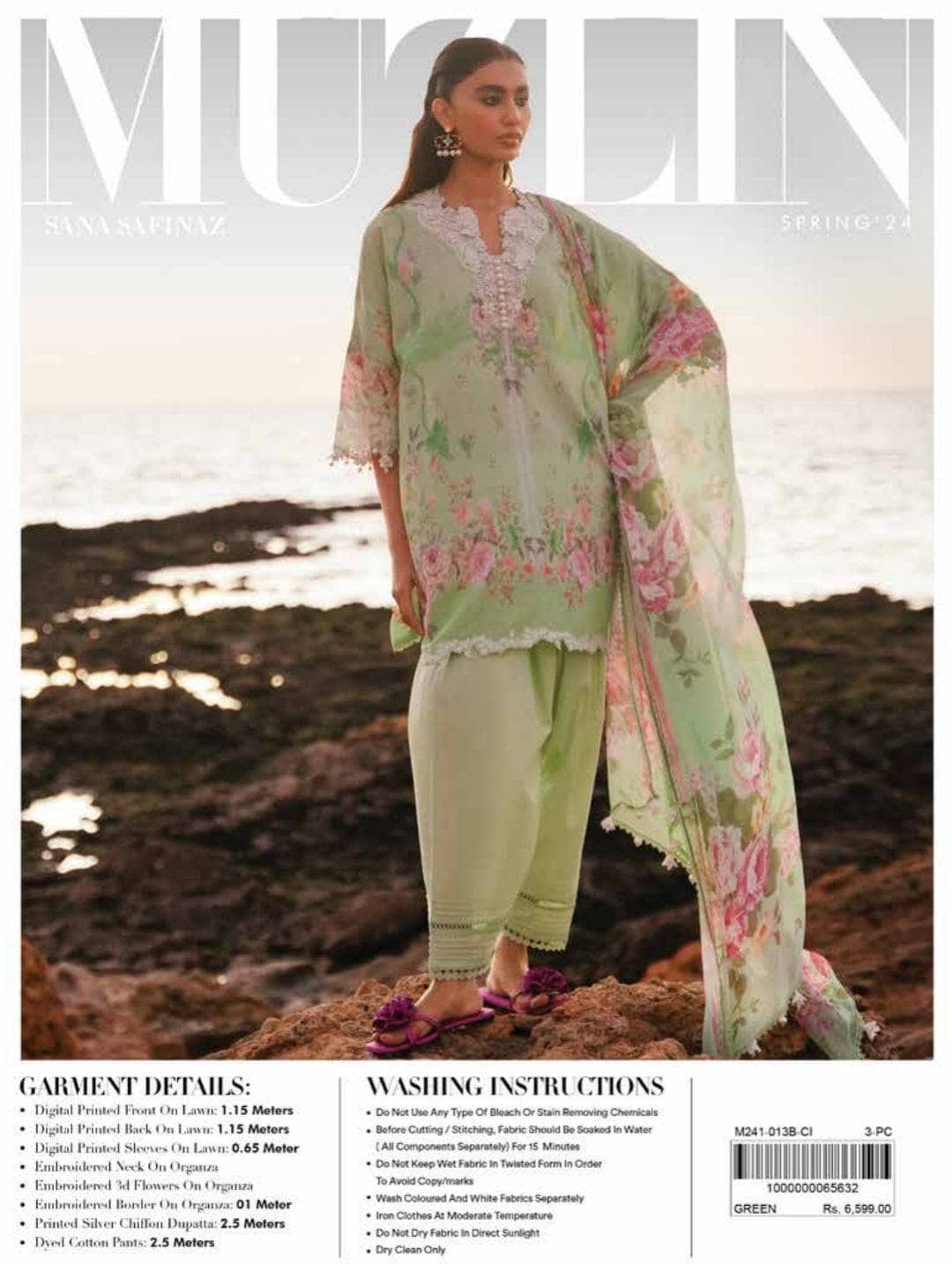 Sana Safinaz Muzlin/3 Pc/13 B/Green