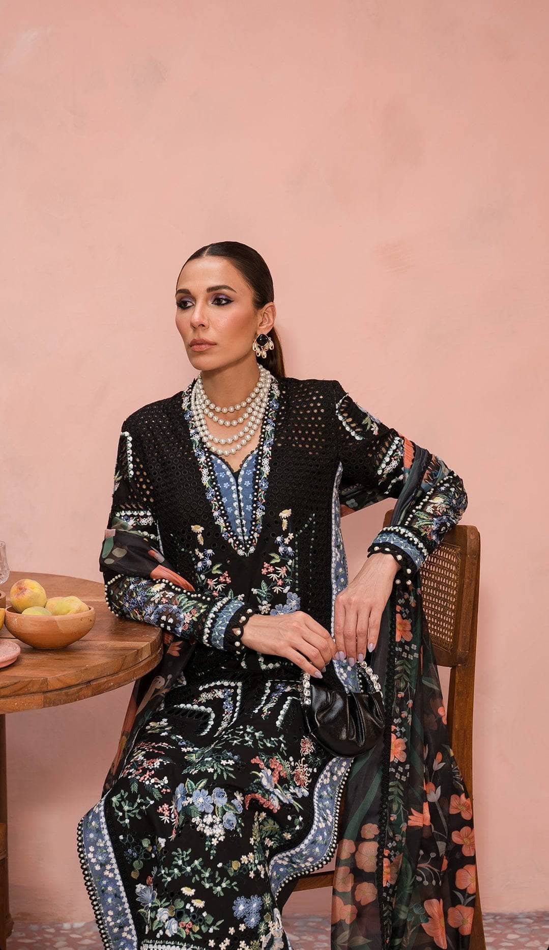 Afrozeh Painted Garden Lawn/Midnight Muse D 03