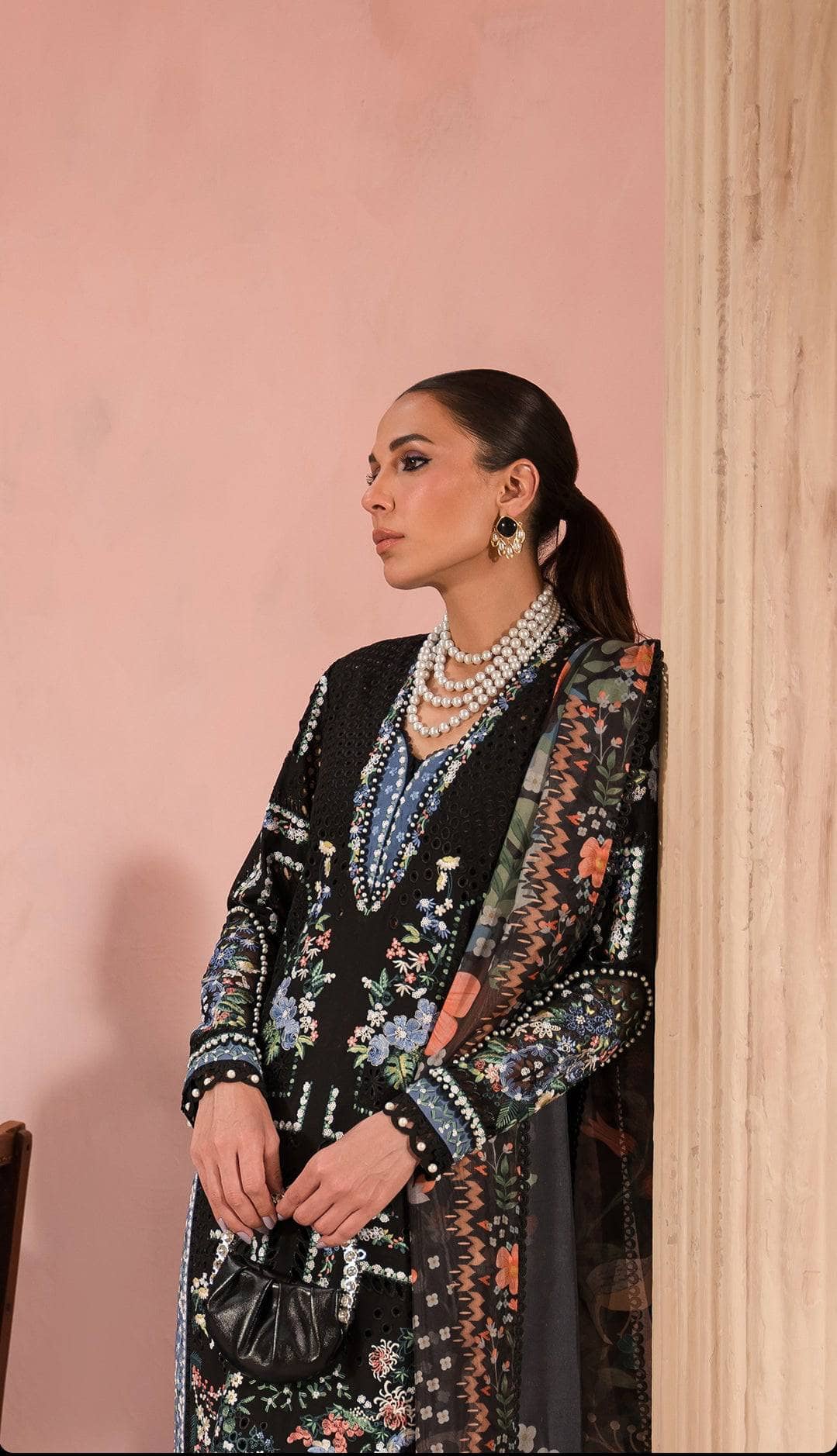 Afrozeh Painted Garden Lawn/Midnight Muse D 03