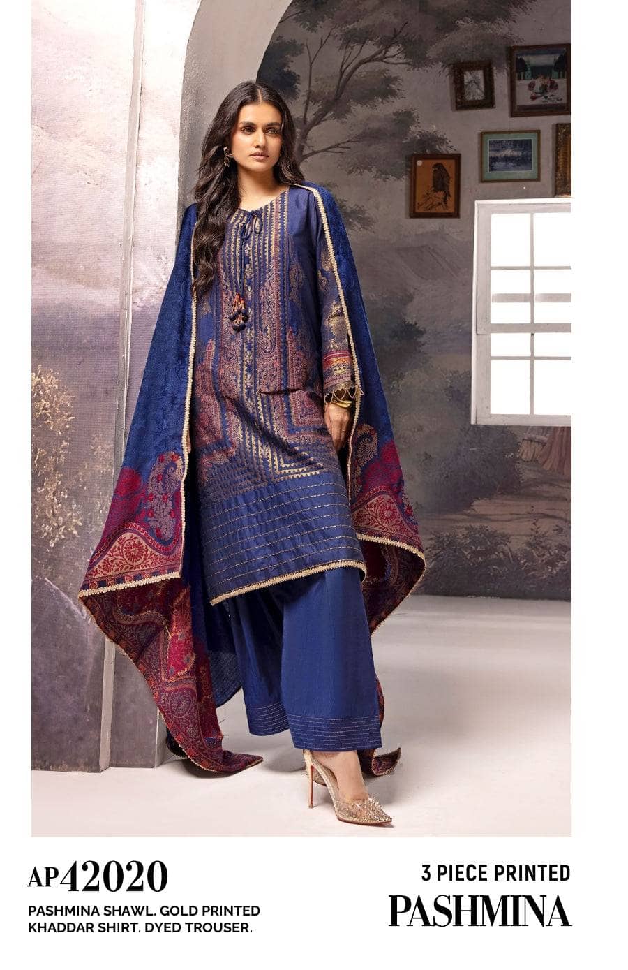 Gul Ahmed Winter 24 Vol 2/Pashmina Khaddar/A42020