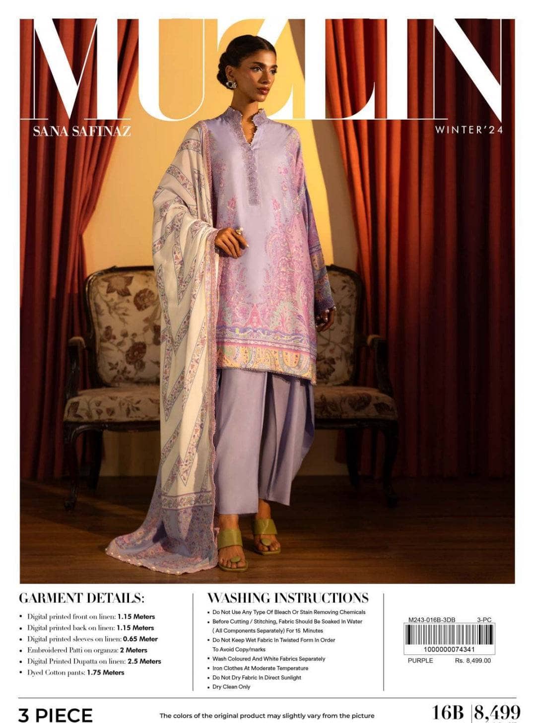 Sana Safinaz Muzlin Fall Edit/16B/Shawl