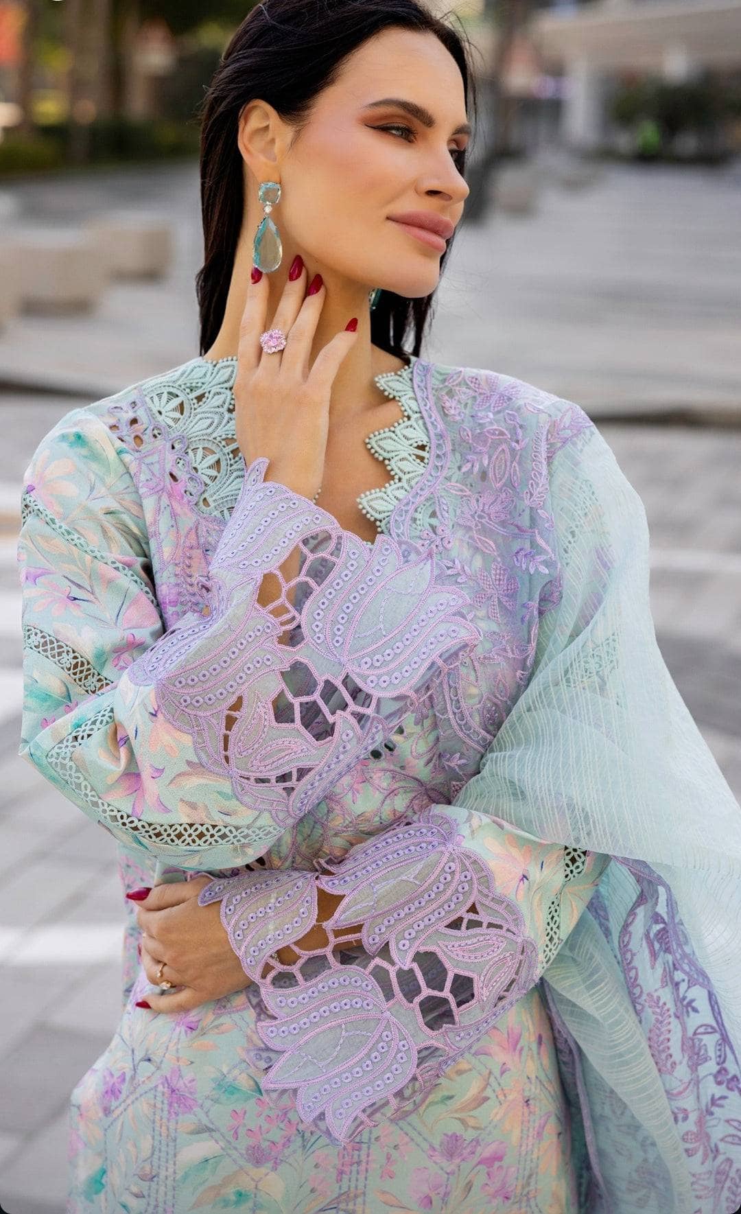 Rang Rasiya Carnation Lawn/Isabella/Aqua Blue