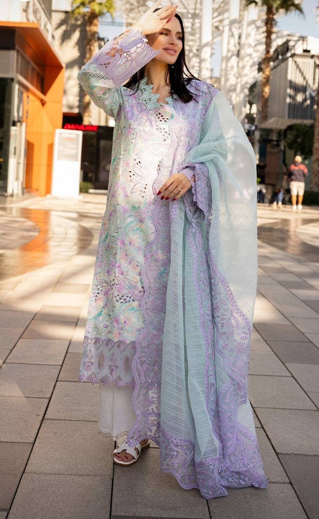 Rang Rasiya Carnation Lawn/Isabella/Aqua Blue